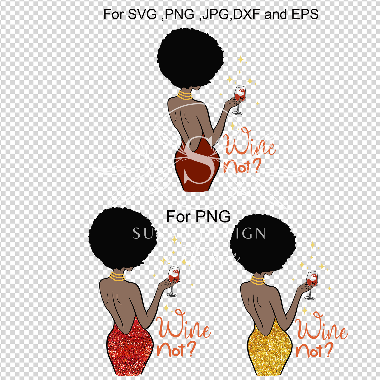 Afro Woman Drink Up SVG bundle, Afro woman Wine Diva SVG, PNG cliparts