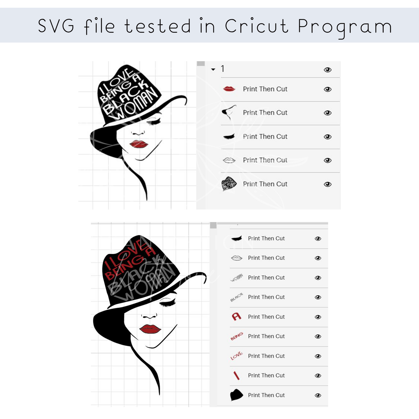I love being black woman layered svg files for cricut; Melanin hat eyelash Woman svg
