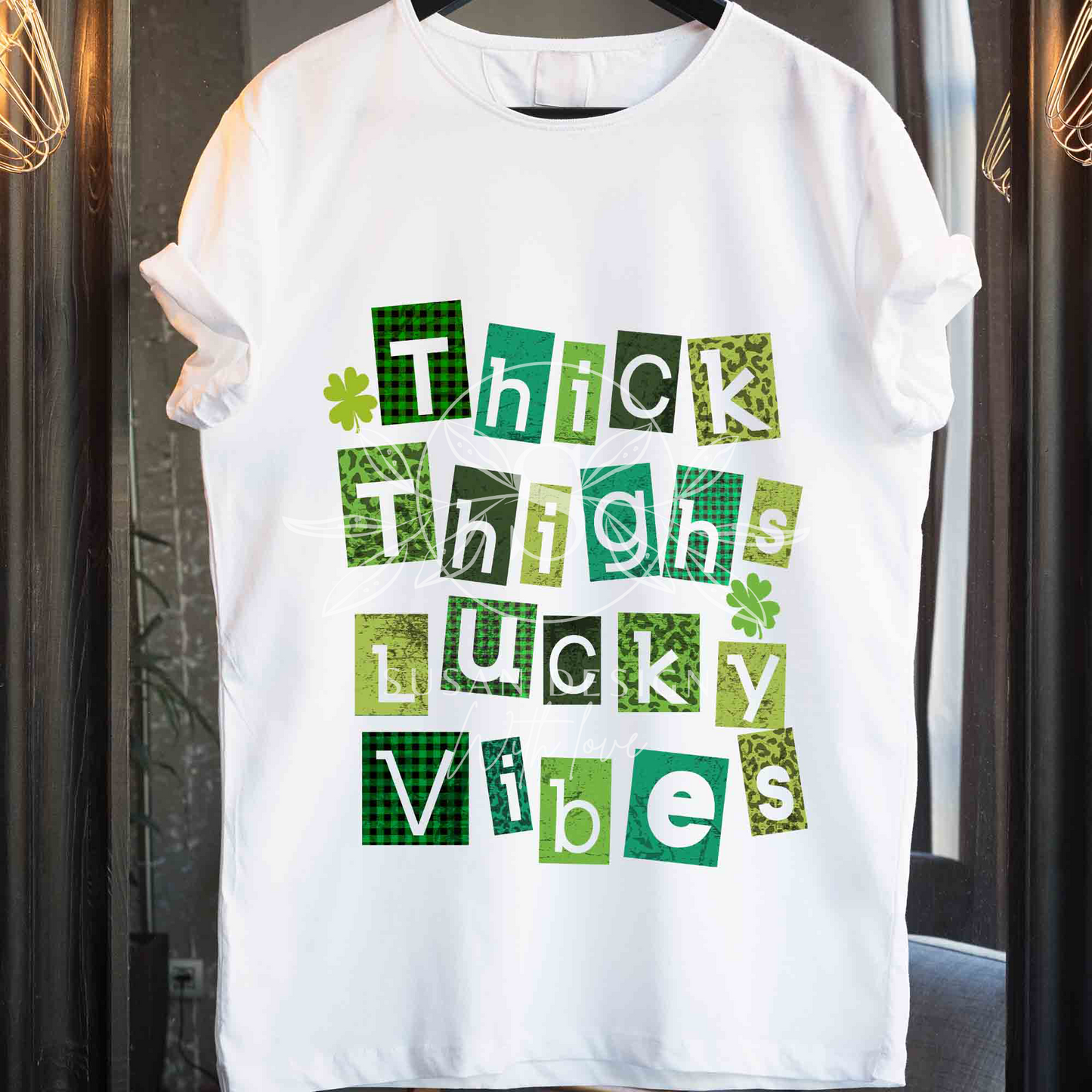 Thick Thighs Lucky Vibes PNG Sublimation, St Patricks Day