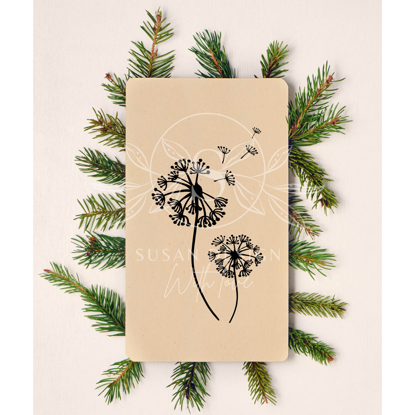 Dandelion plant Outline SVG