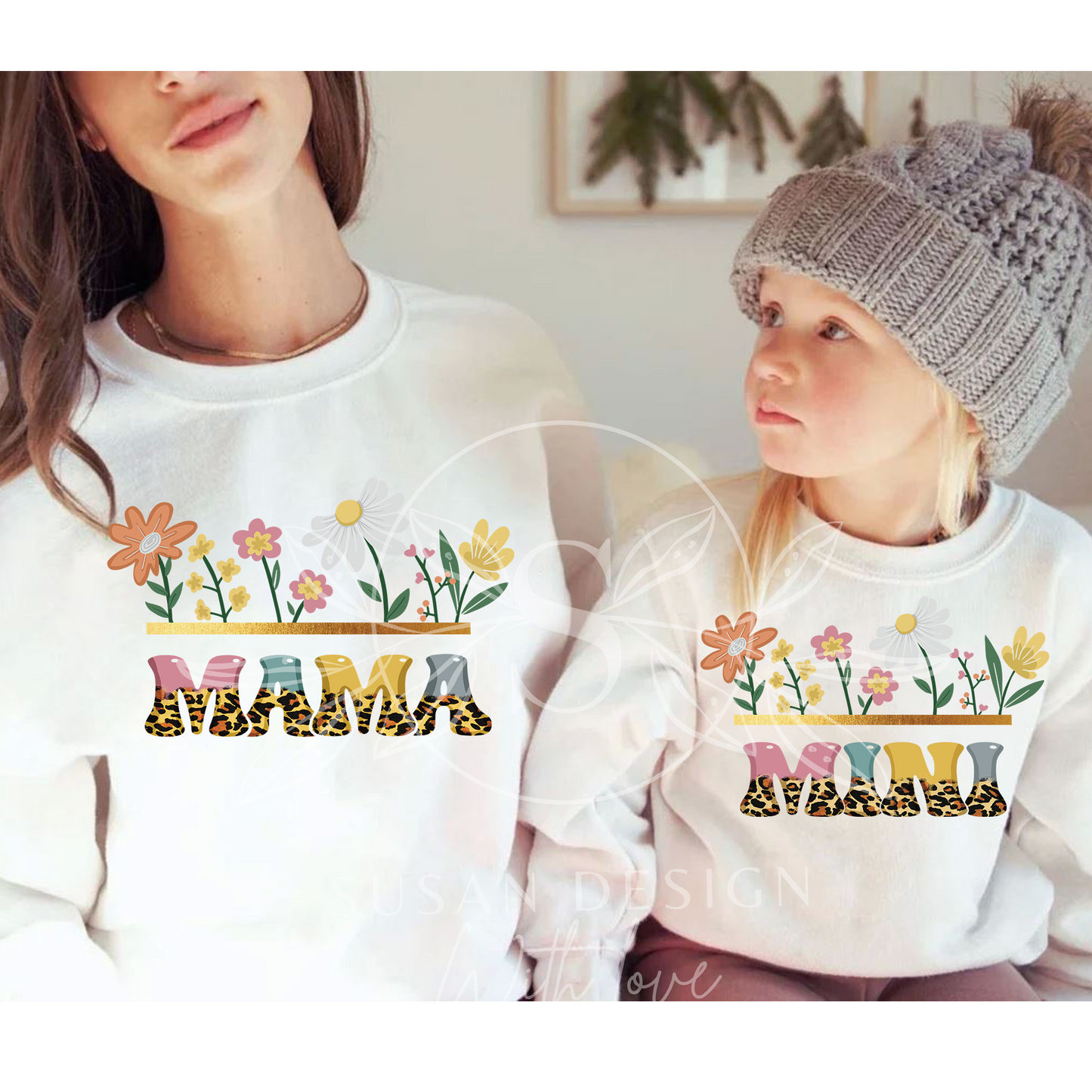 Flower Mama Mini leopards, PNG Sublimation