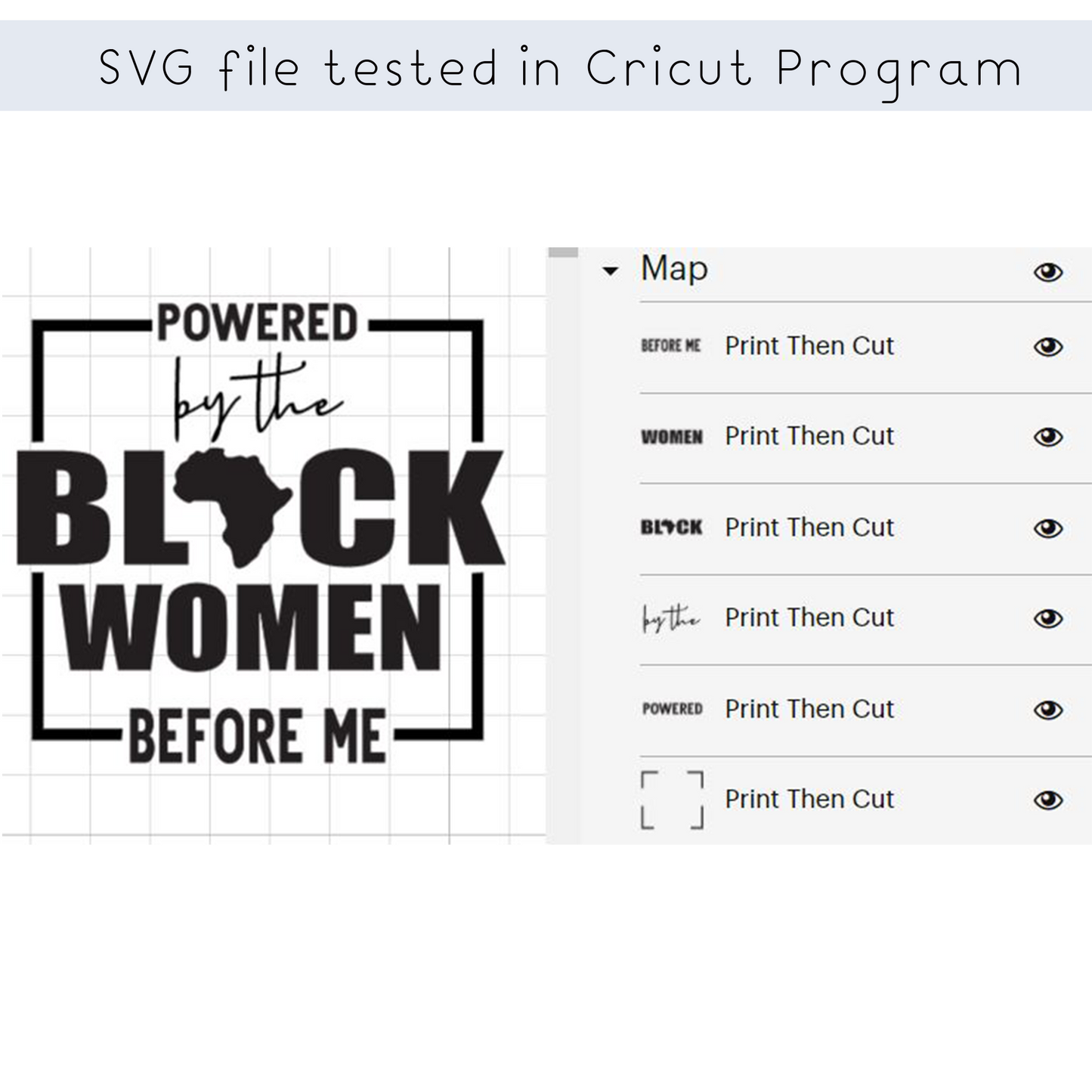 Powered By Black Women Before Me SVG, file for Cricut Black History Month