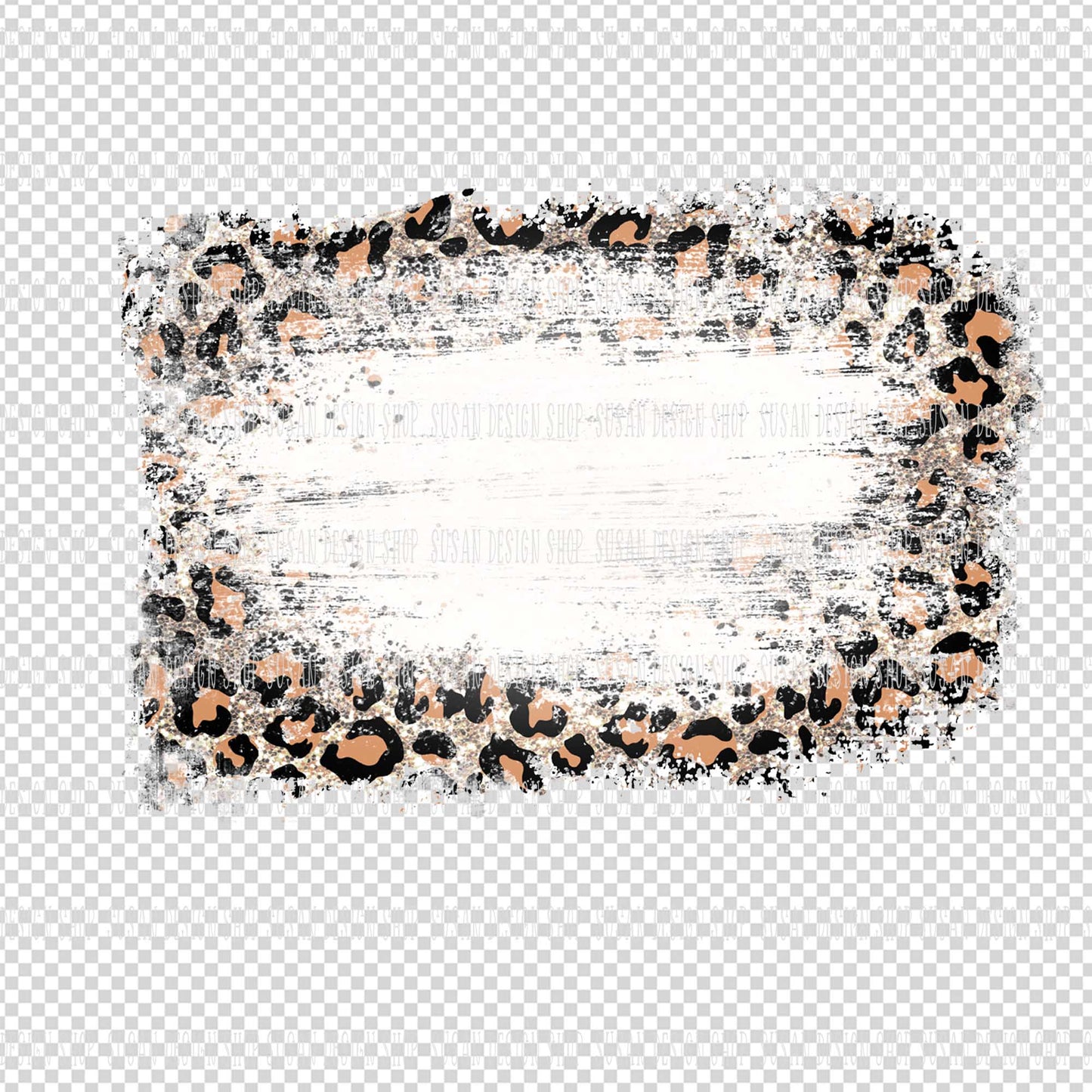 Distressed Leopard Print Background with bleach bundle, PNG Sublimation Patches