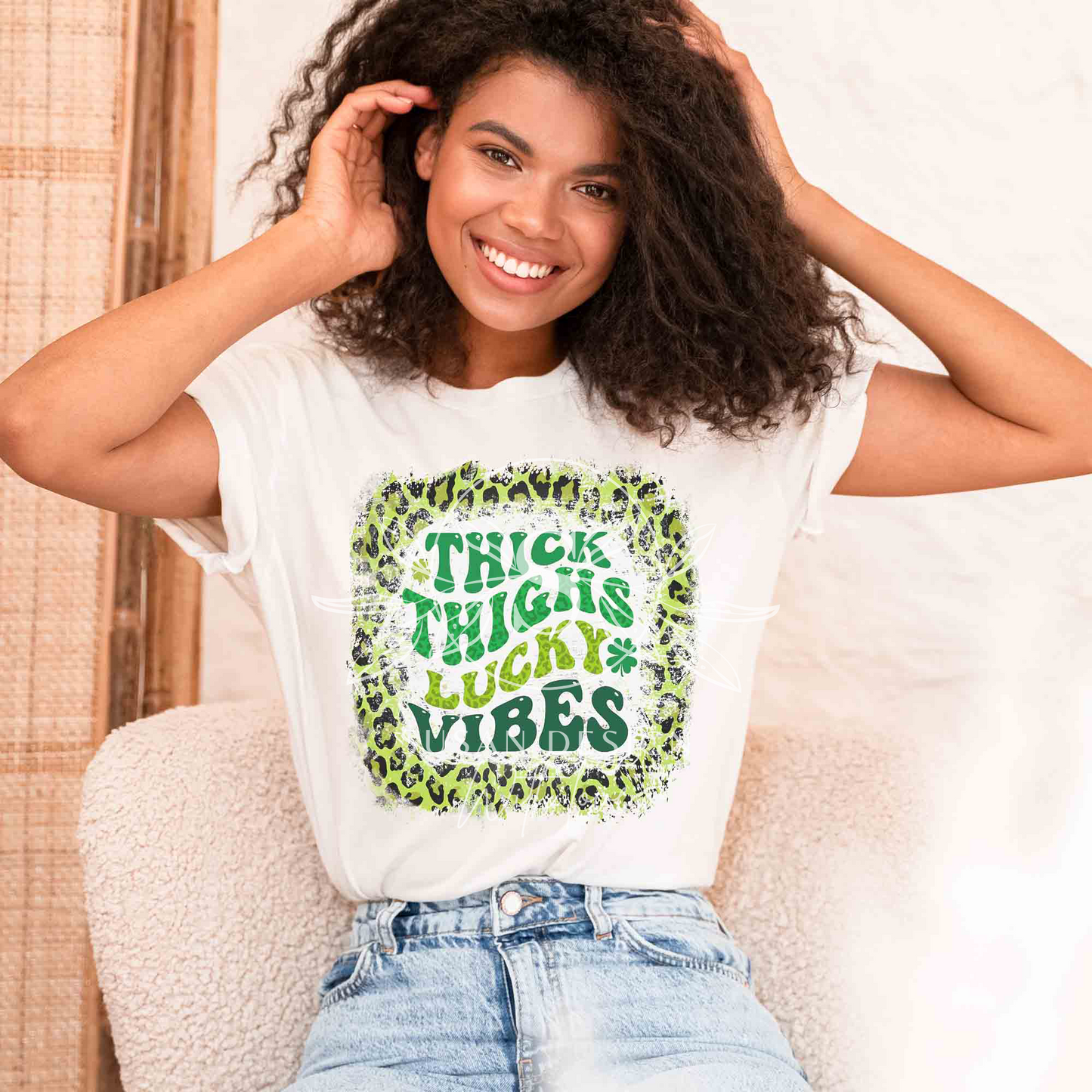 Thick Thighs Lucky Vibes PNG Sublimation, St Patricks Day Quote