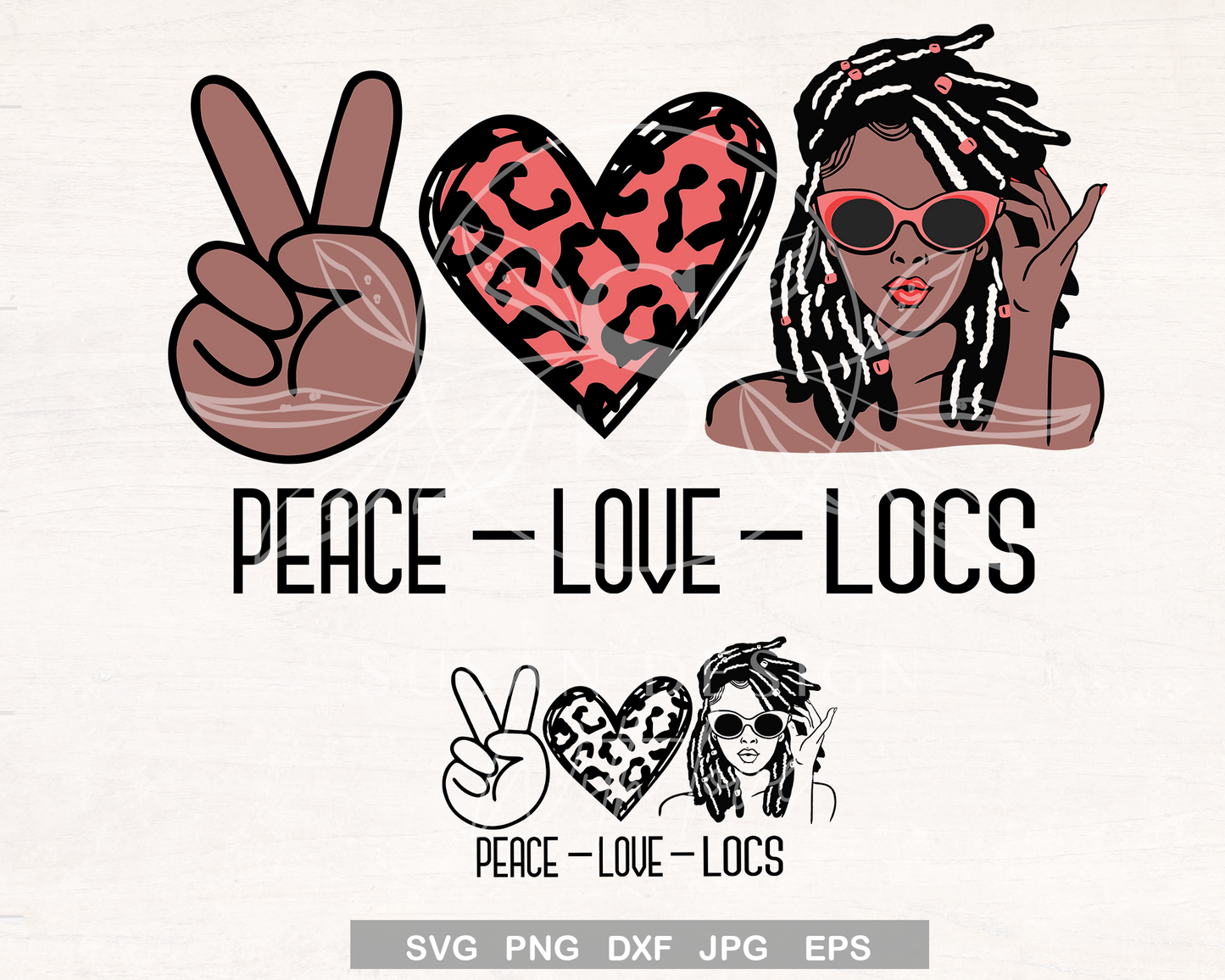 Peace love Locs SVG files for Cricut