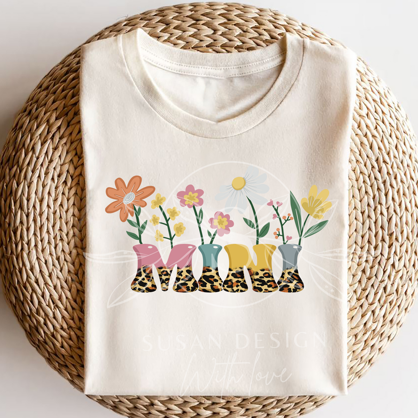 Flower Mama Mini leopard, PNG Sublimation