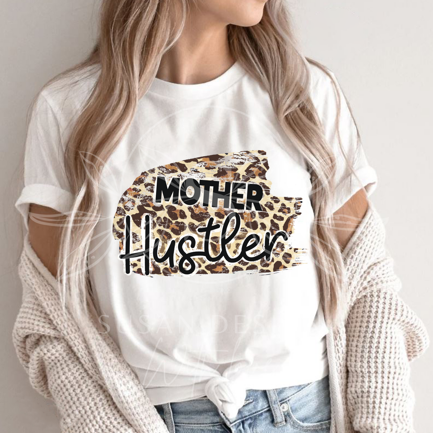 Mother Hustler Leopard, PNG Sublimation