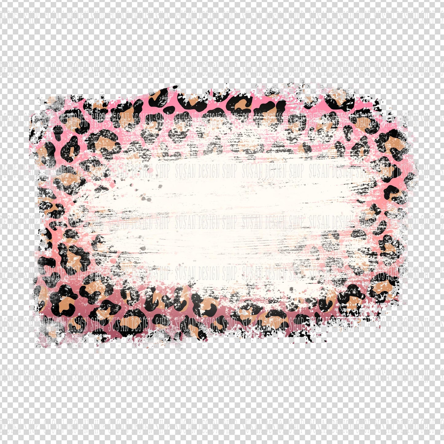 Distressed Leopard Print Background with bleach bundle, PNG Sublimation Patches