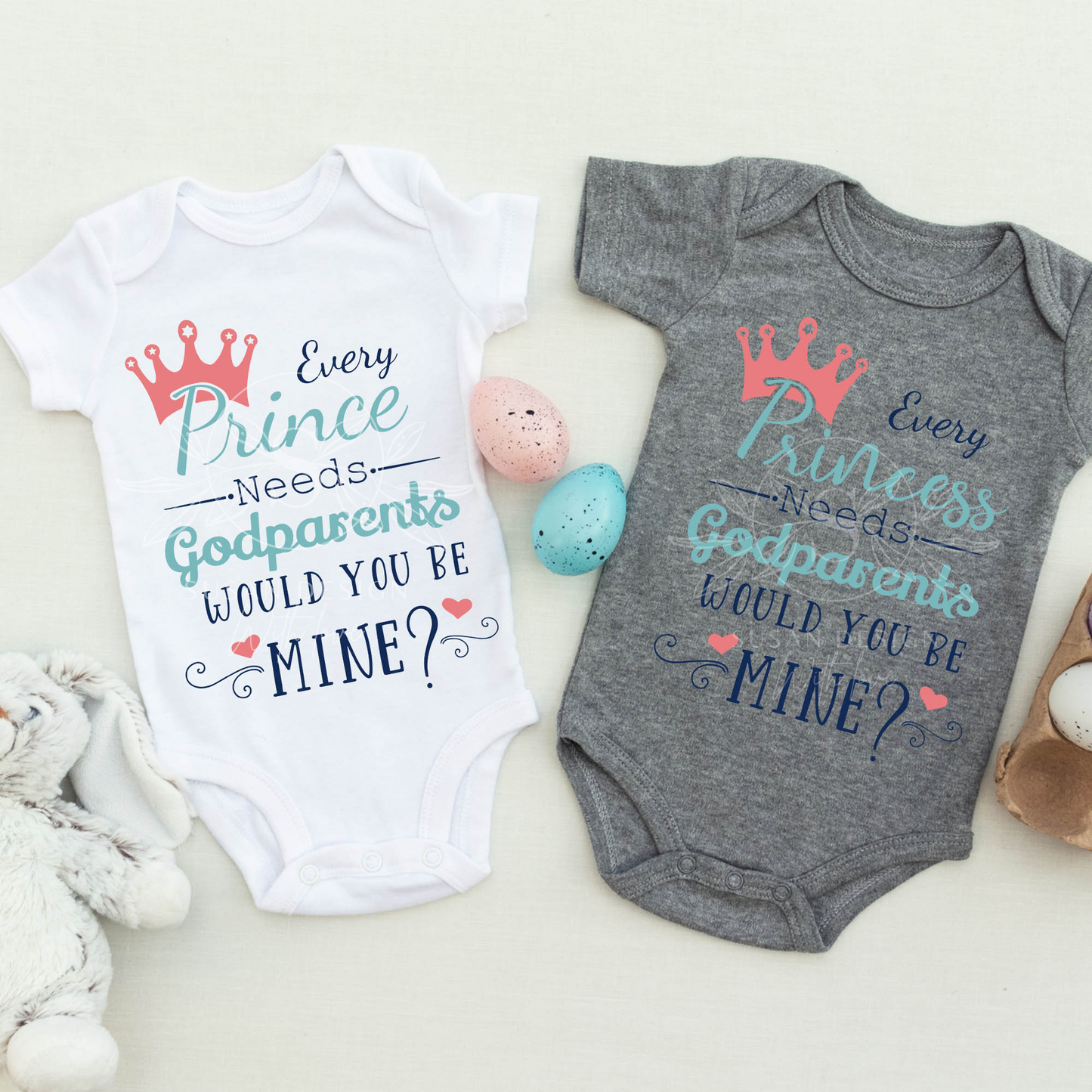 Baby Boy and Baby Girl Christening SVG Godparents
