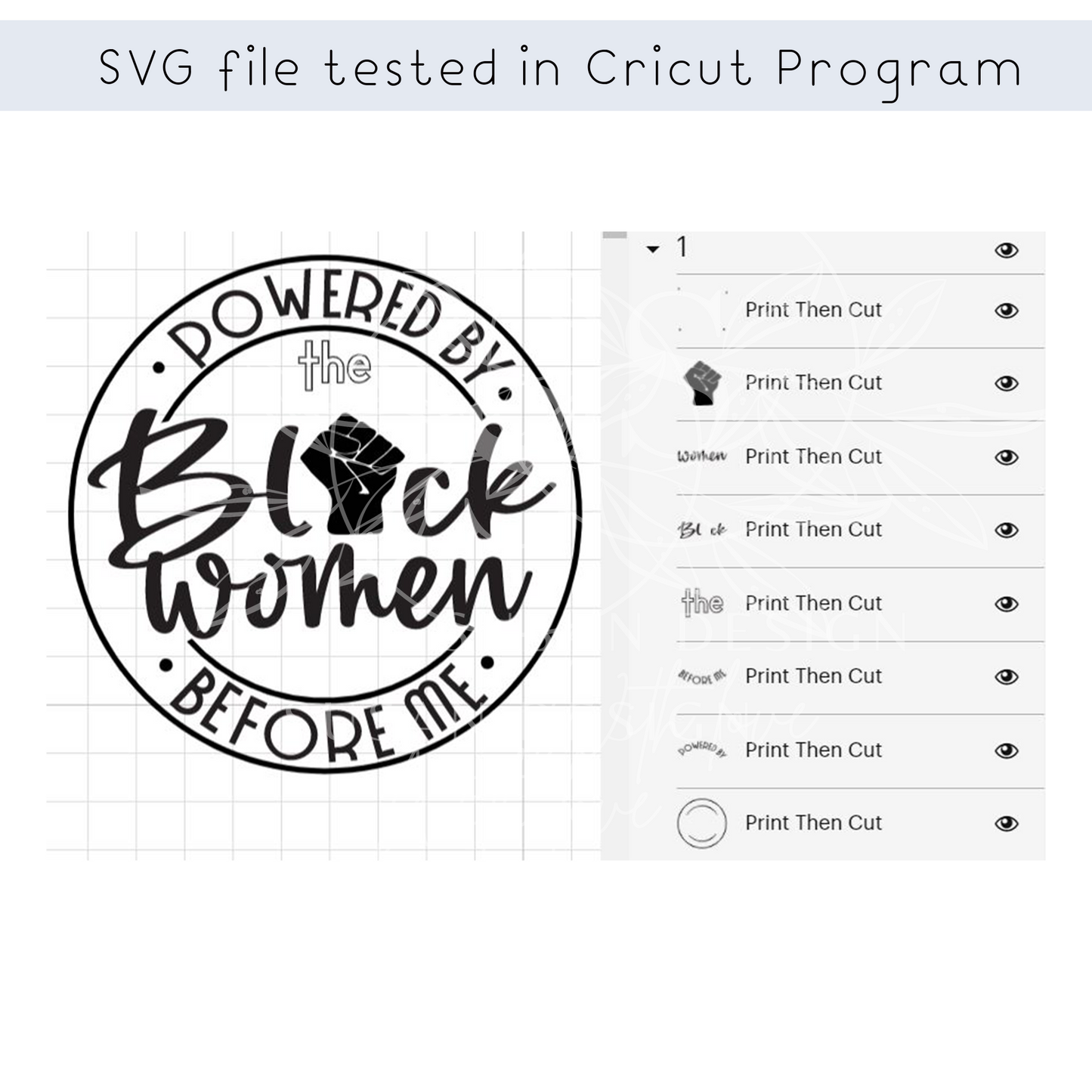 Powered By Black Women Before Me SVG file for Cricut, Black History