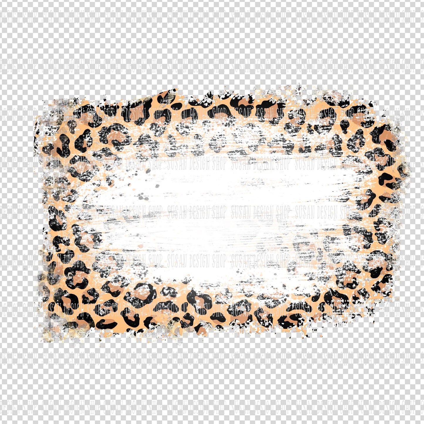 Distressed Leopard Print Background with bleach bundle, PNG Sublimation Patches