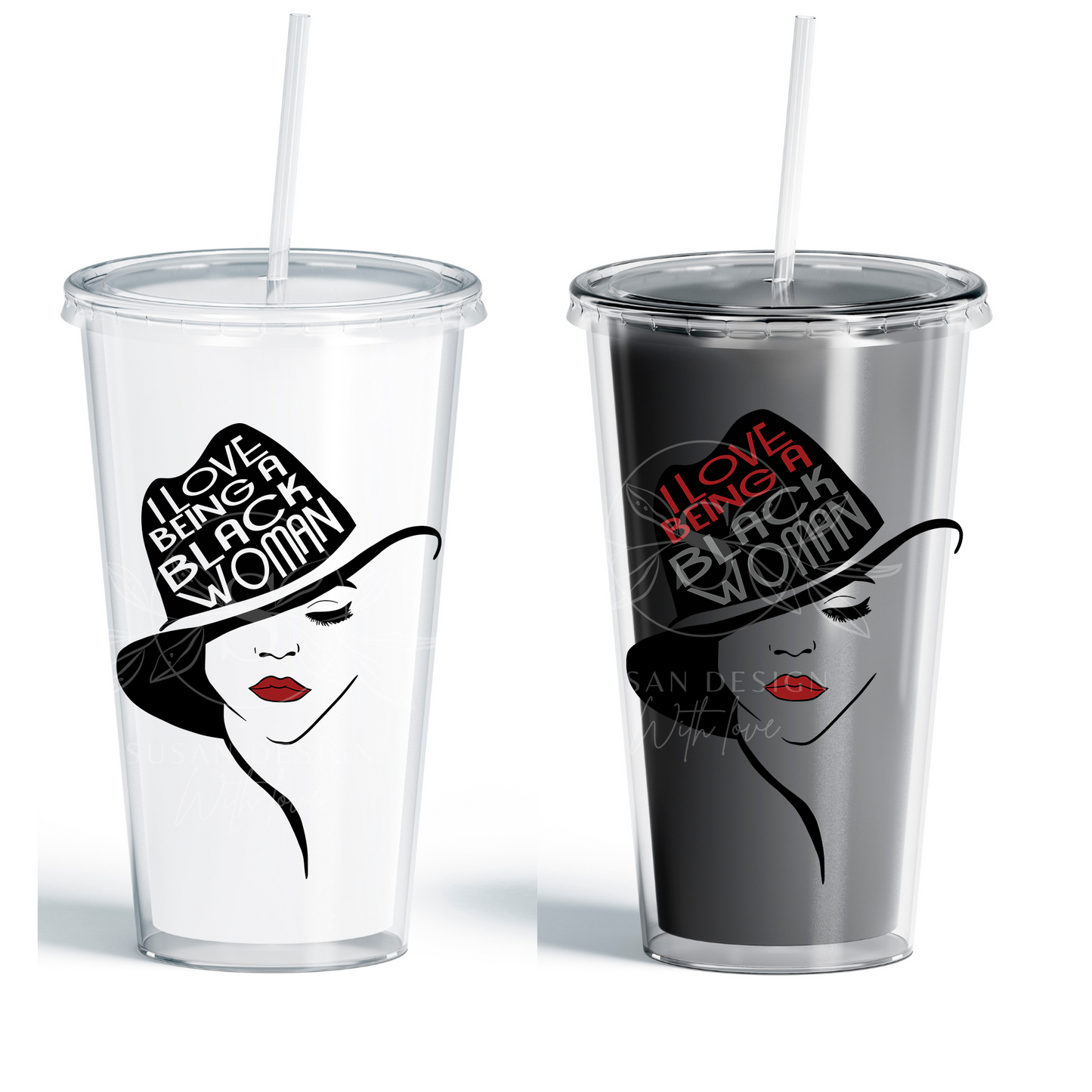I love being black woman svg Png tumbler design; Melanin hat eyelash Woman svg