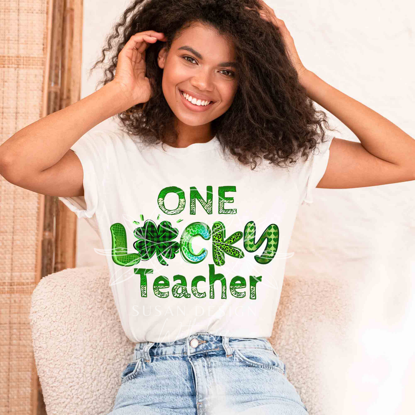 One Lucky Teacher PNG Sublimation, St Patricks Day