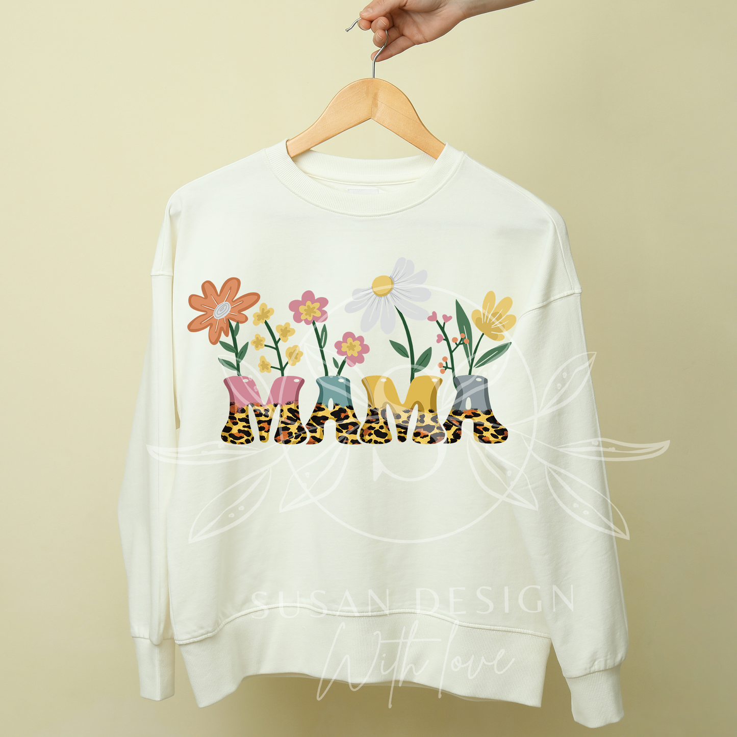 Flower Mama Mini leopard, PNG Sublimation