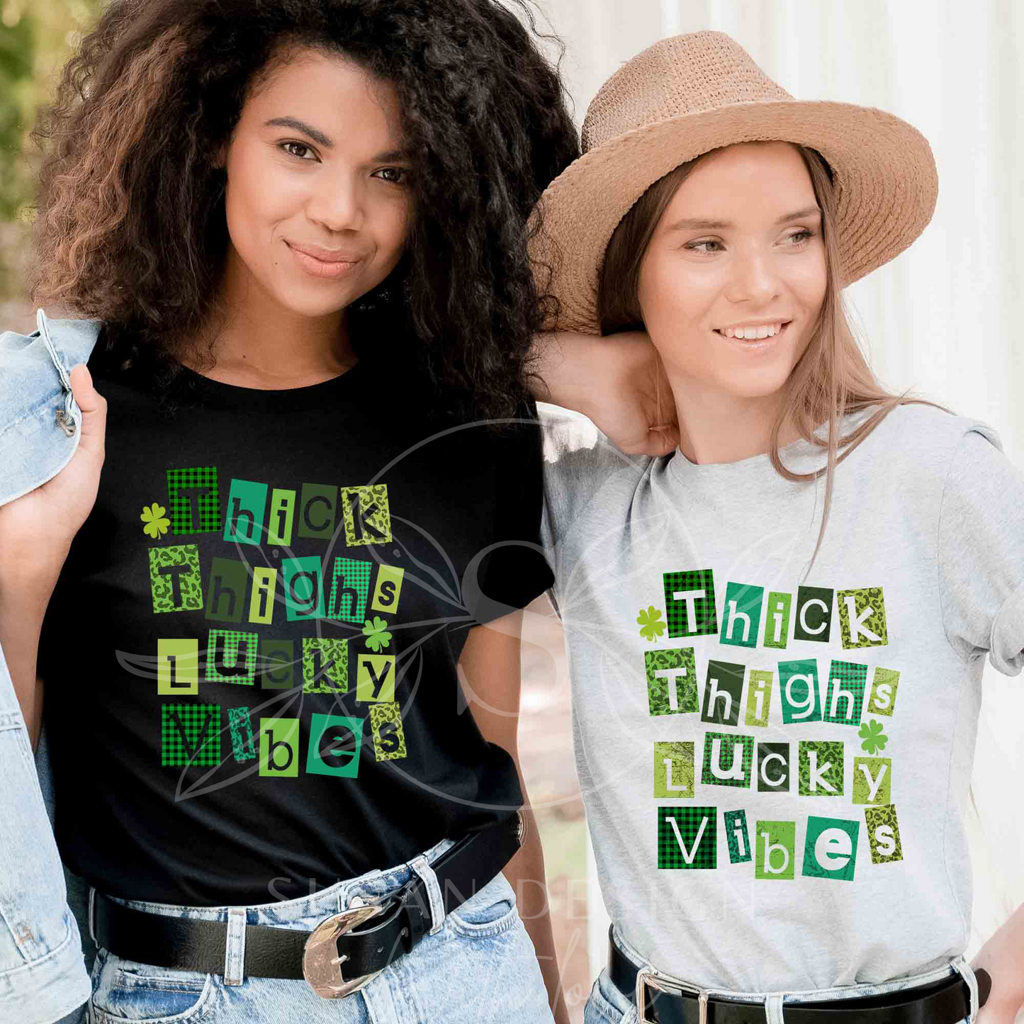 Thick Thighs Lucky Vibes PNG Sublimation, St Patricks Day