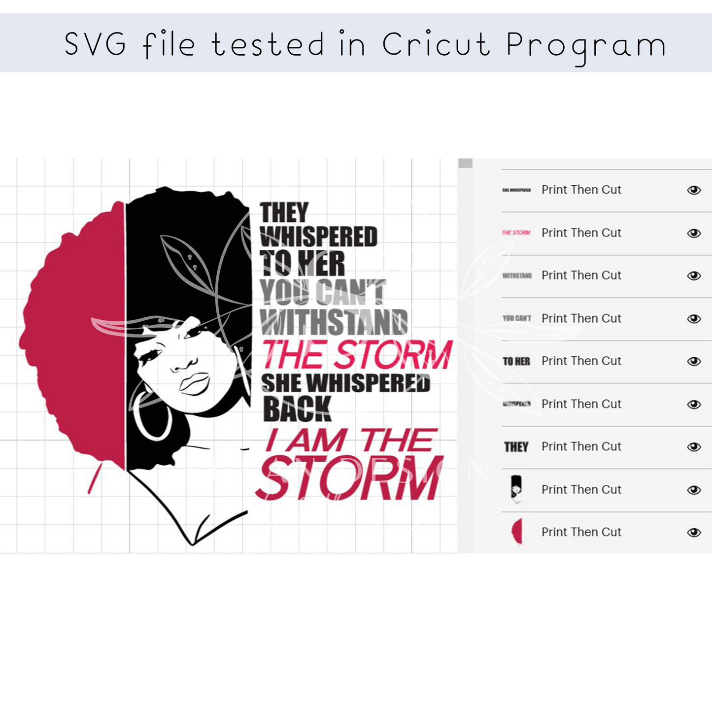 I'm the Storm SVG file for Cricut, black woman shirt design