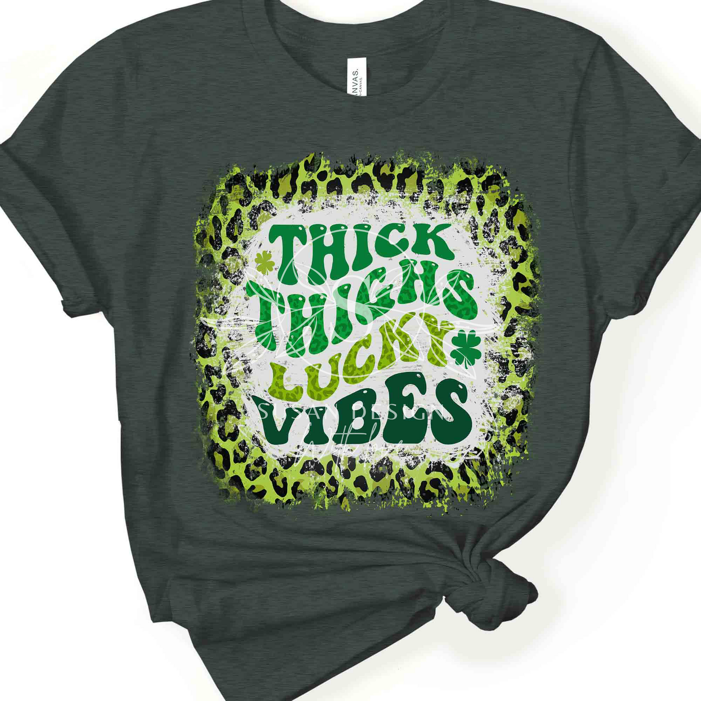 Thick Thighs Lucky Vibes PNG Sublimation, St Patricks Day Quote