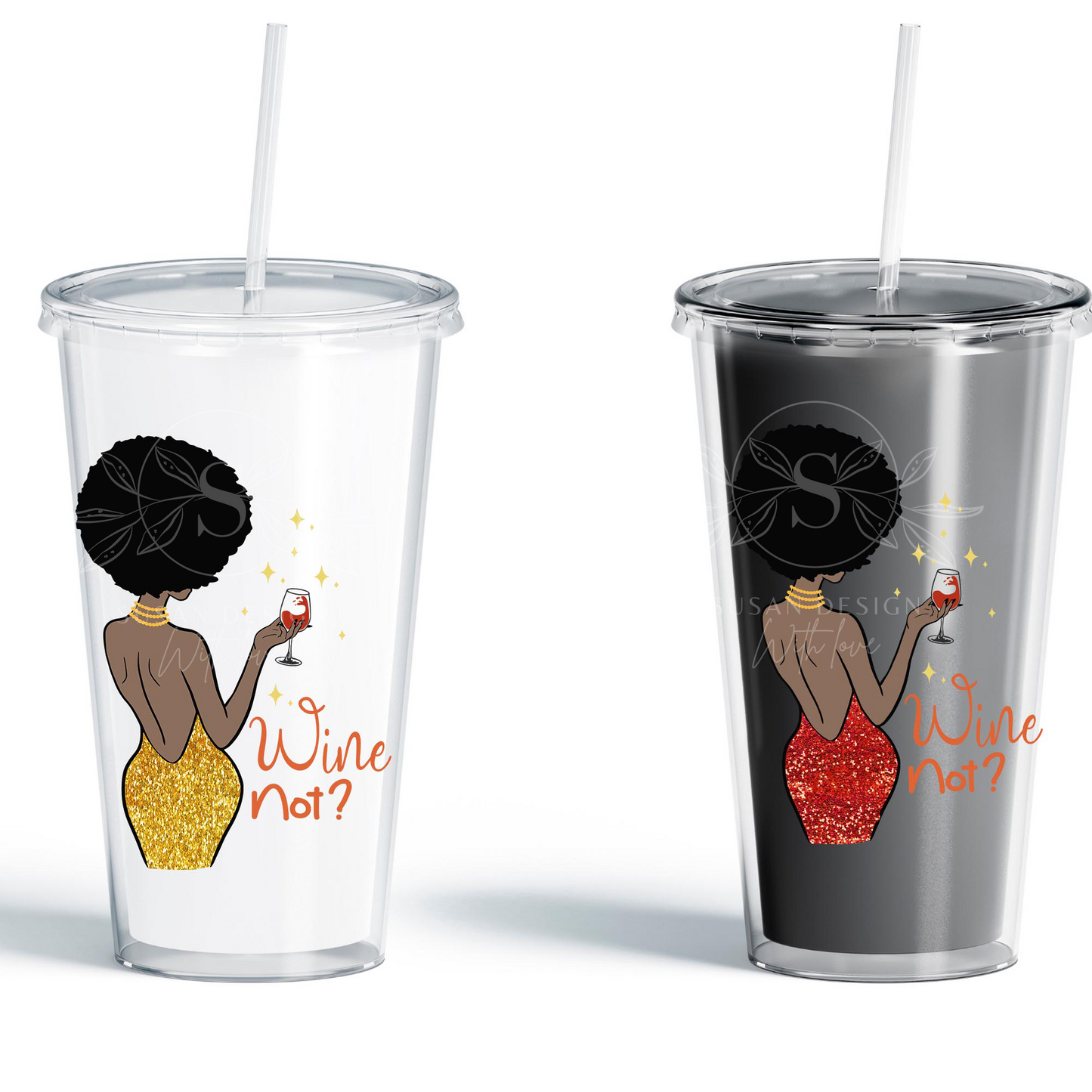 Afro Woman Drink Up SVG bundle, Afro woman Wine Diva SVG, PNG cliparts sublimation
