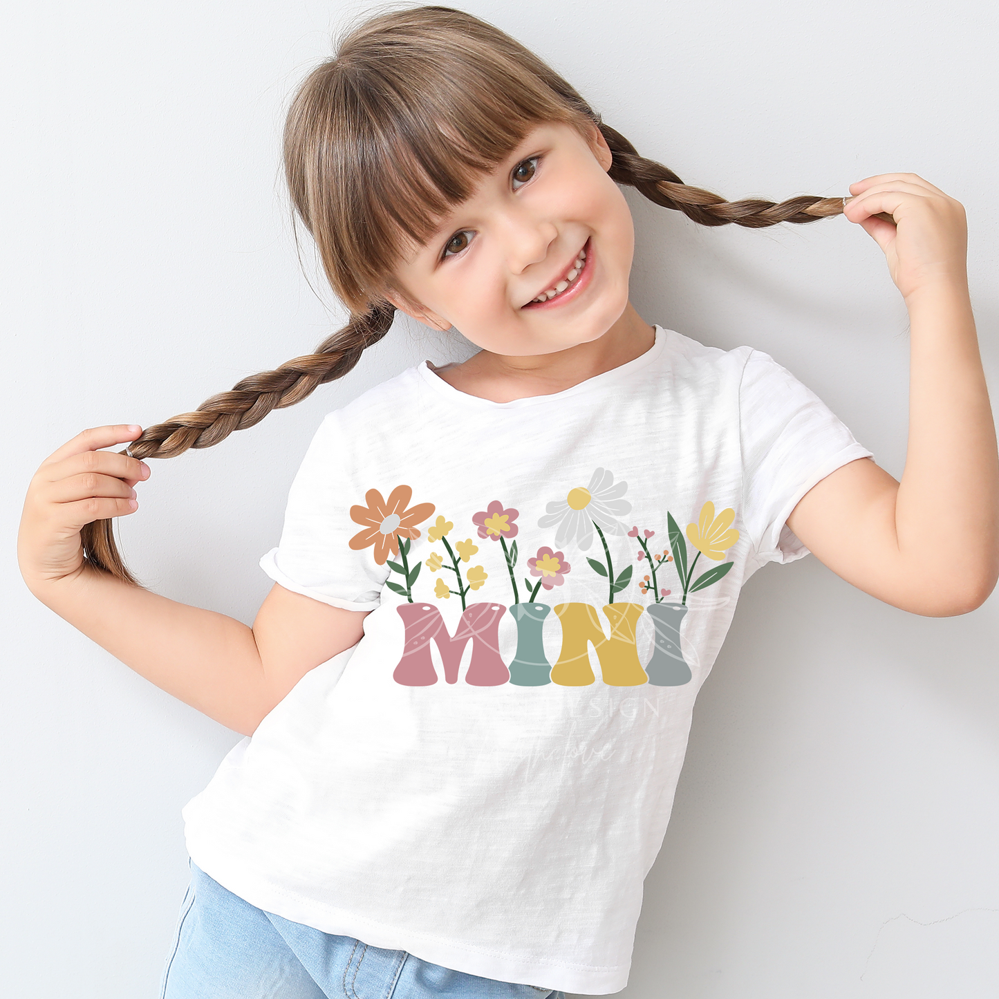 Mama Mini colored Flowers Floral Svg Bundle