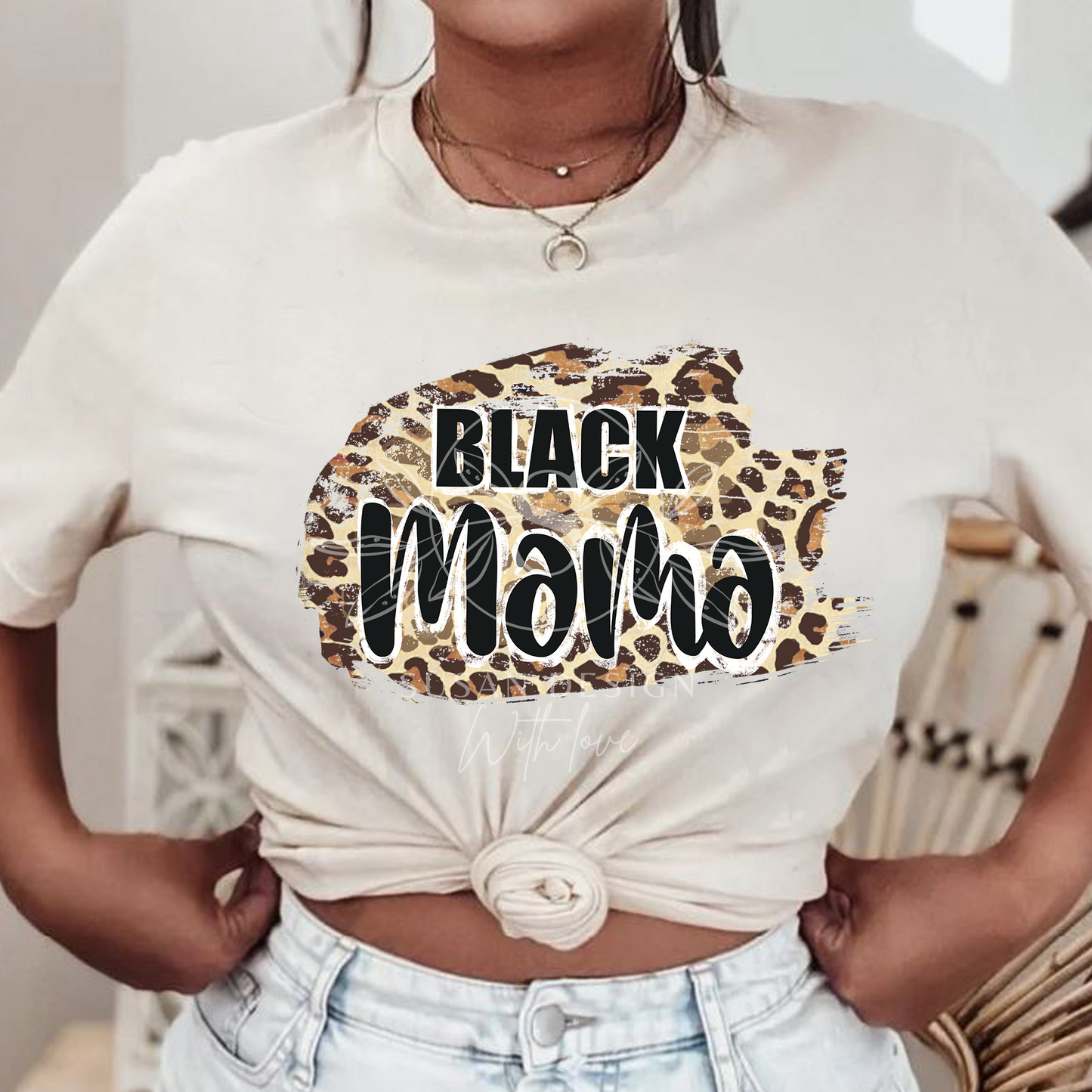 Black Mama Black Mini, Leopard, PNG Sublimation