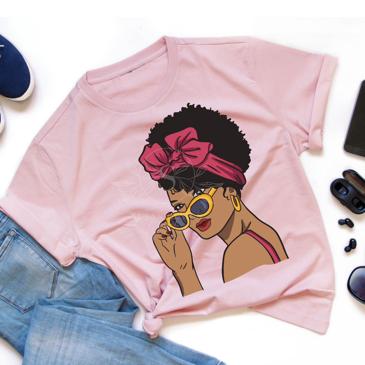African American with Headwrap SVG shirt design