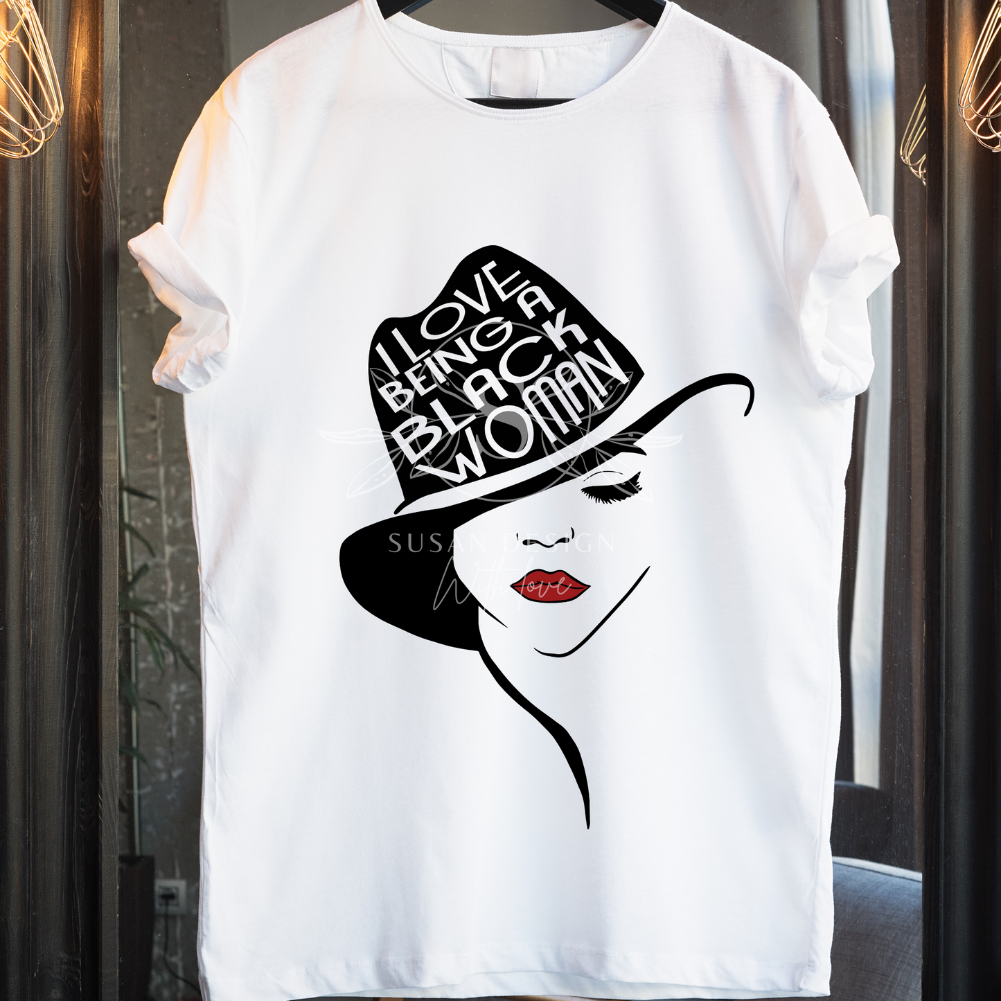 I love being black woman svg; Melanin hat eyelash Woman svg Tshirt design