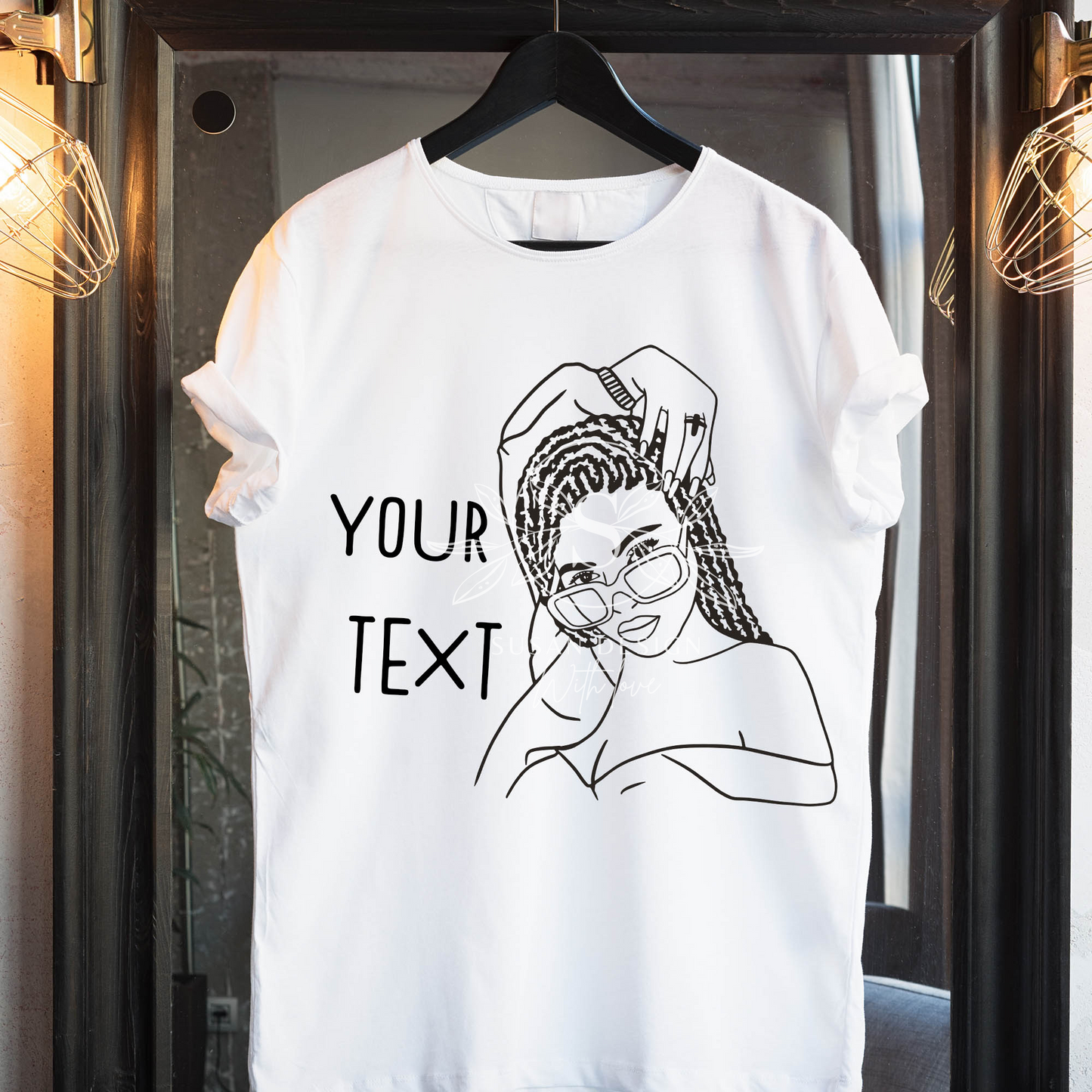 Dope Black woman with sunglass and Braid SVG file for Cricut shirt design