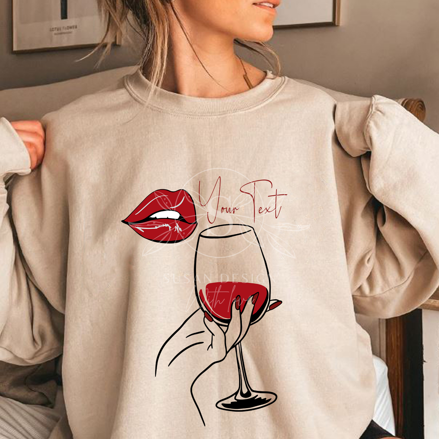 Wine Glass and Lip SVG, Drink Up Girls Night SVG