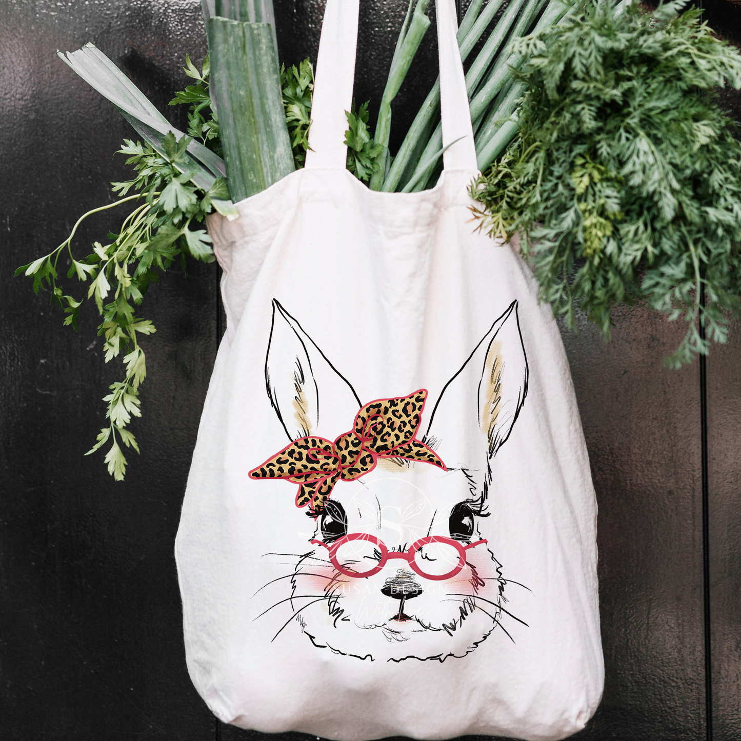 Easter Girl Bunny with Glasses PNG Clipart Sublimation