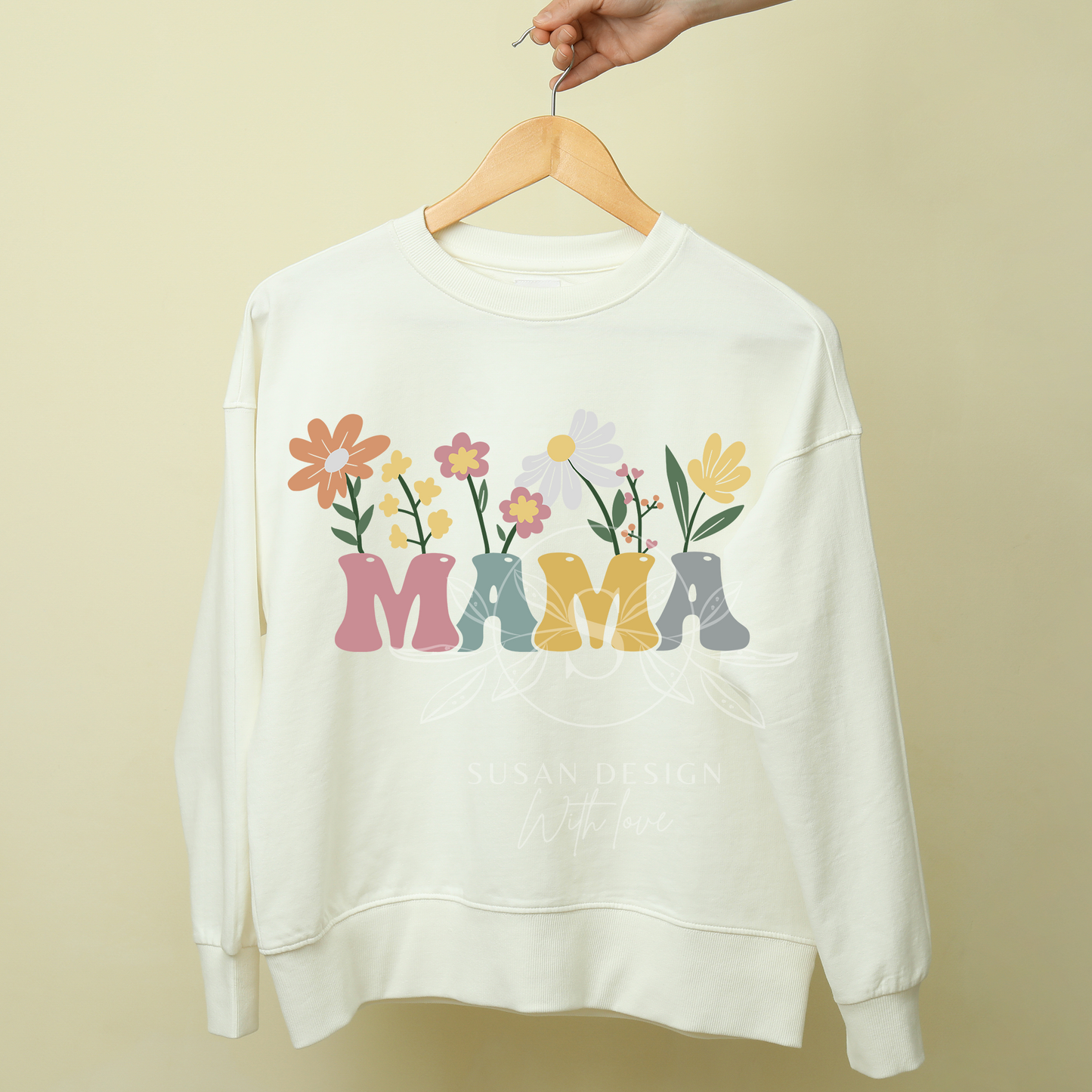 Mama Mini colored Flowers Floral Svg Bundle