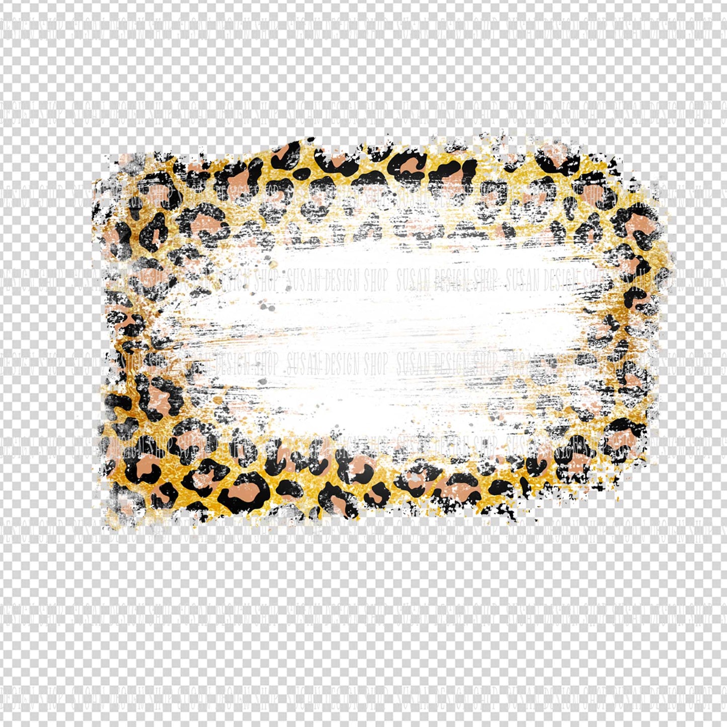 Distressed Leopard Print Background with bleach bundle, PNG Sublimation Patches