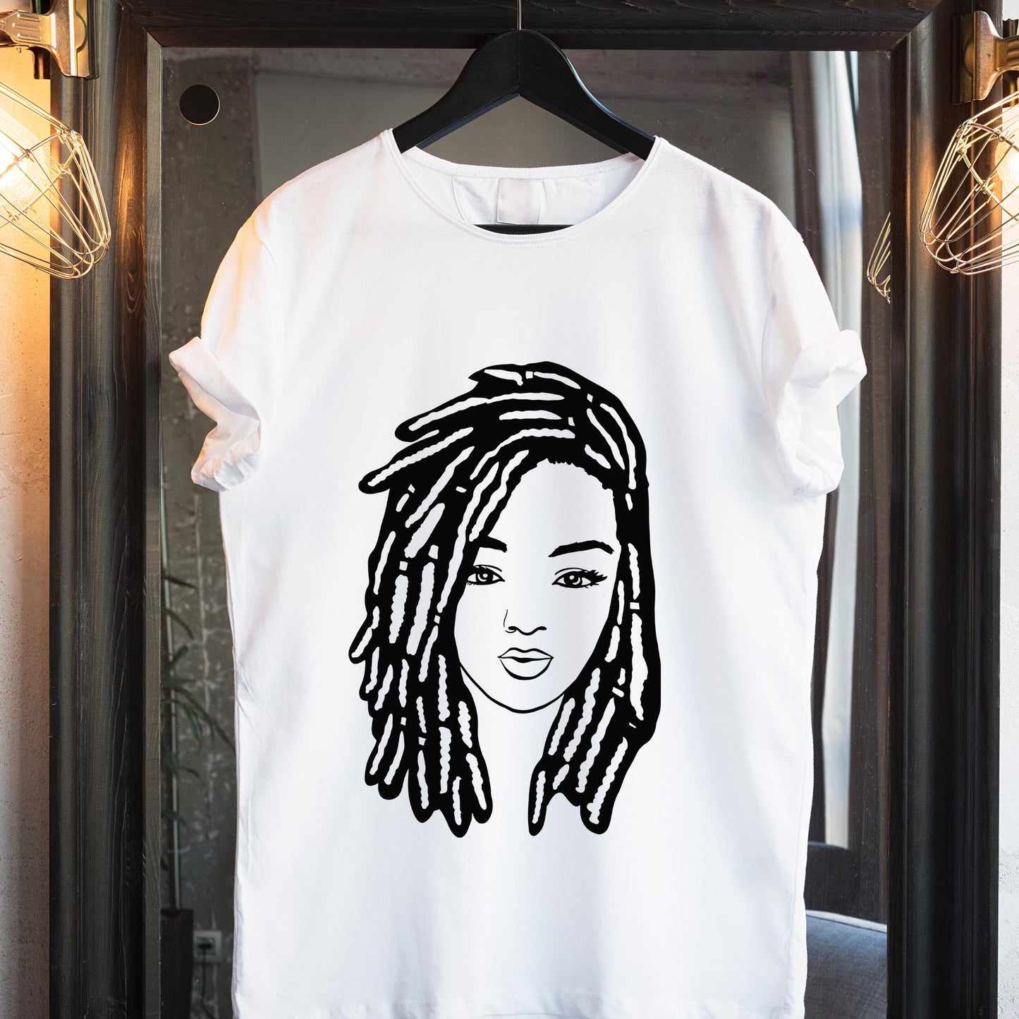 Woman with Locs and Glasses SVG Bundle file for Cricut PNG clipart, Black Woman Dreadlock Design