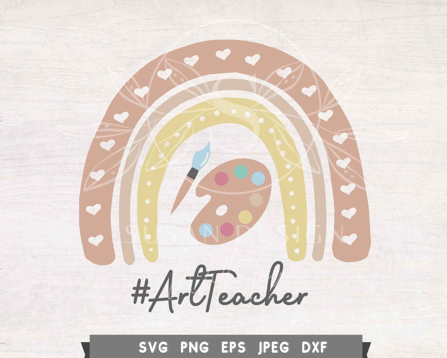 Art Teacher Boho Rainbow SVG