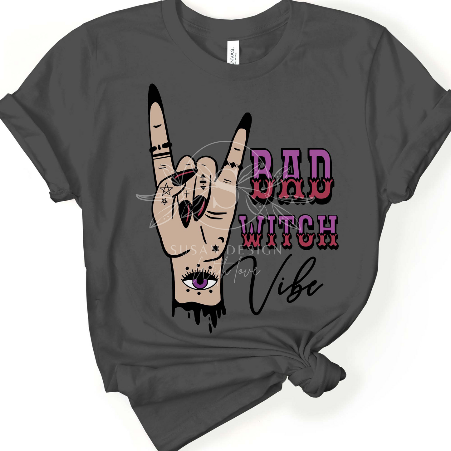 Bad Witch Vibe Rock SVG, Halloween Design