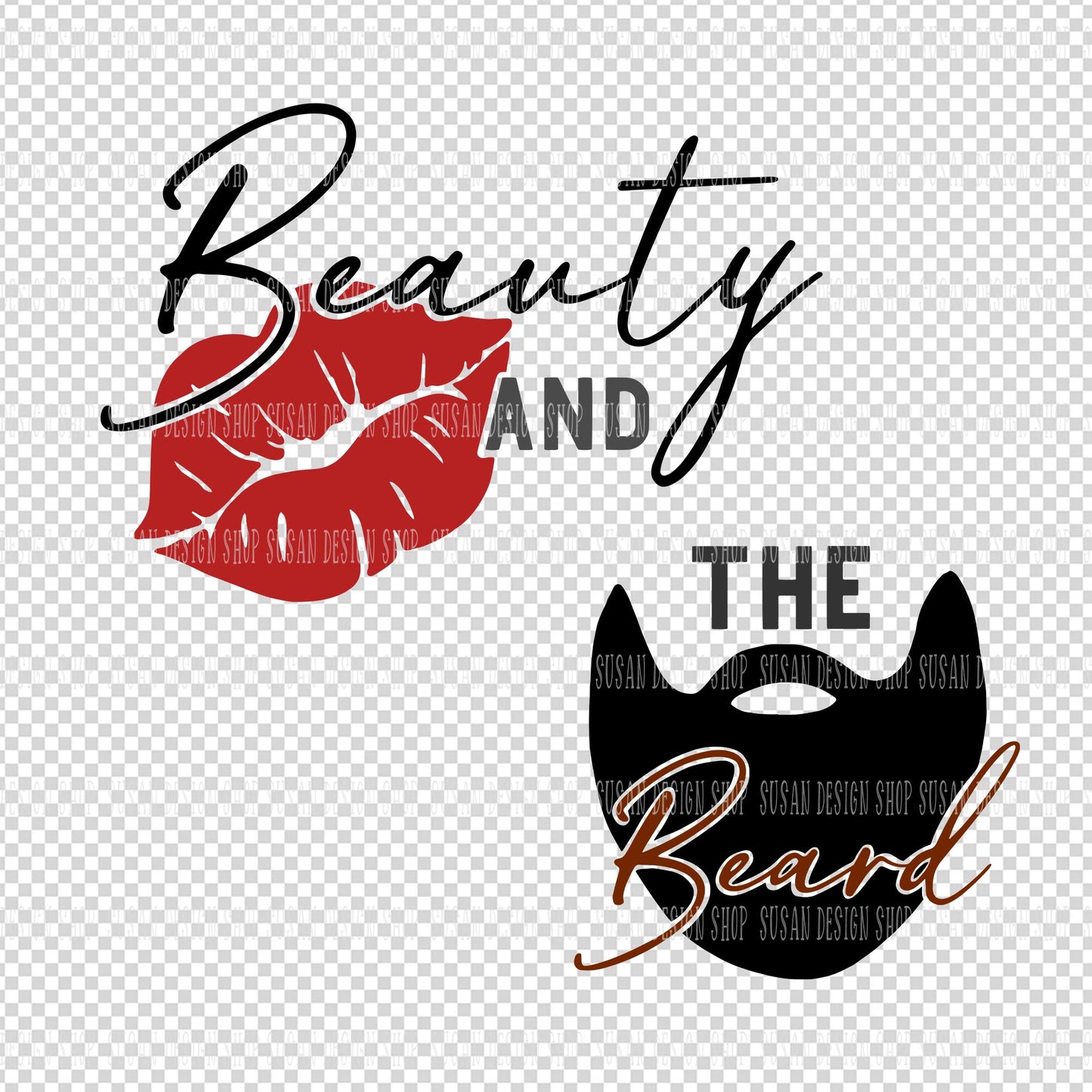 Beauty and The Beard, Couples Shirt SVG