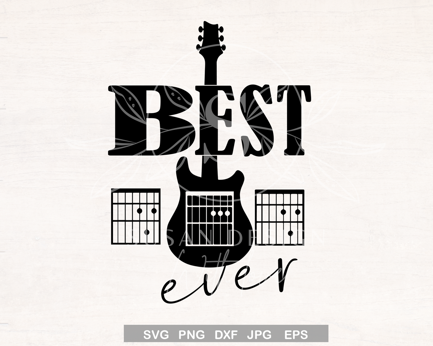 Best Dad Ever SVG, Guitar Cord, Fathers day SVG