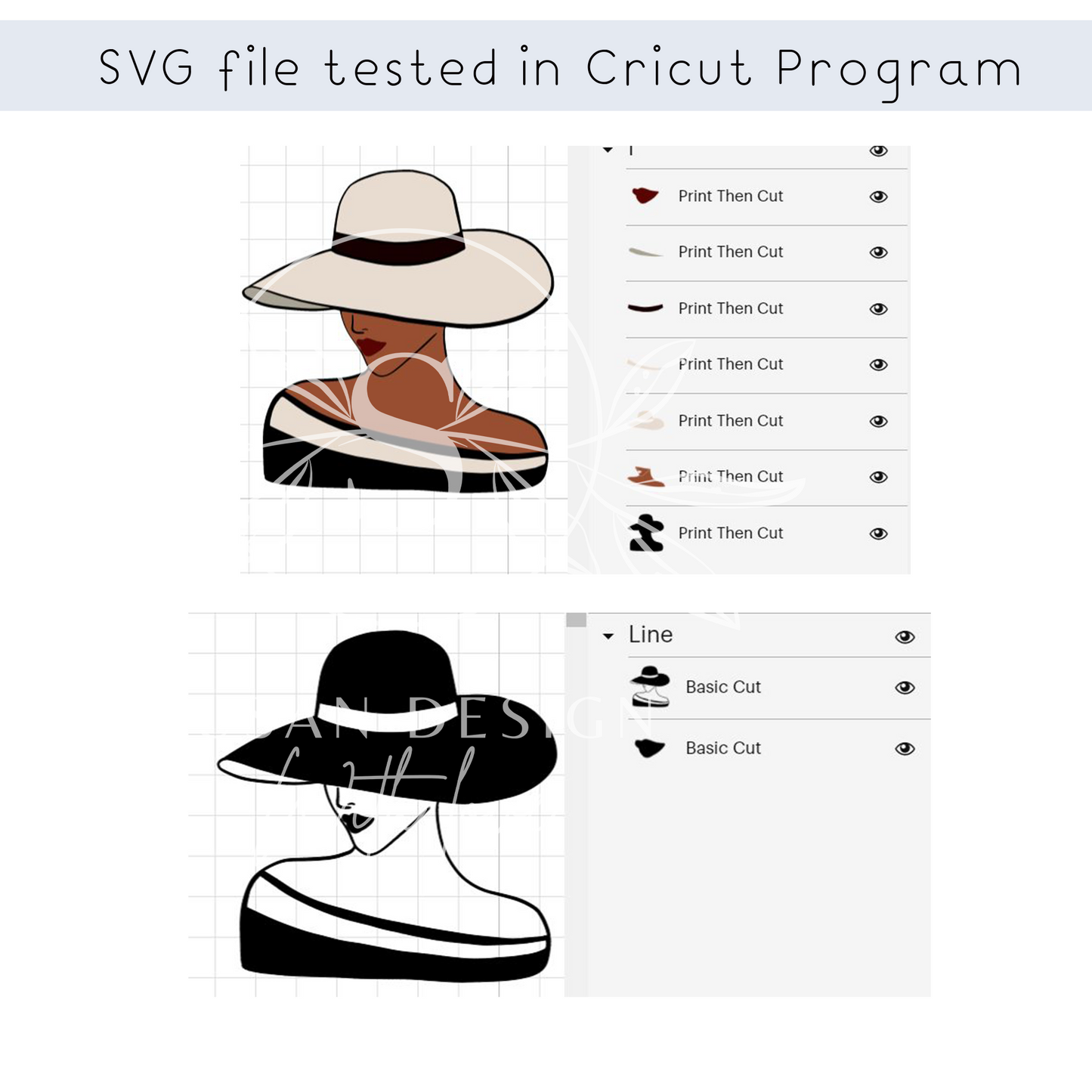 Fashioned Black Woman Church Classy Big Hat SVG