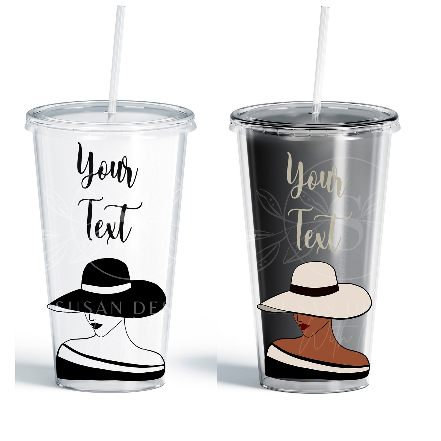 Fashioned Black Woman Church Classy Big Hat SVG