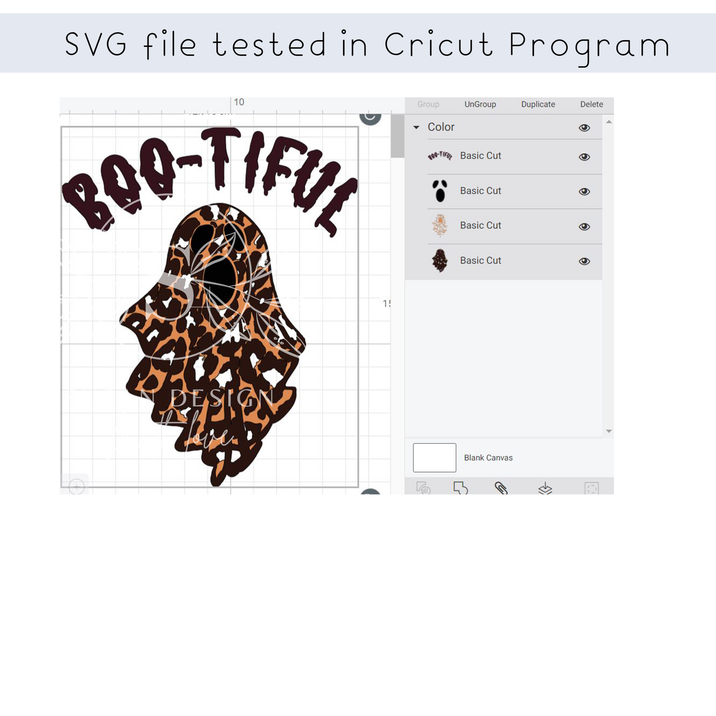 "Boo-tiful" Cute Leopard Ghost SVG, Funny Halloween Design