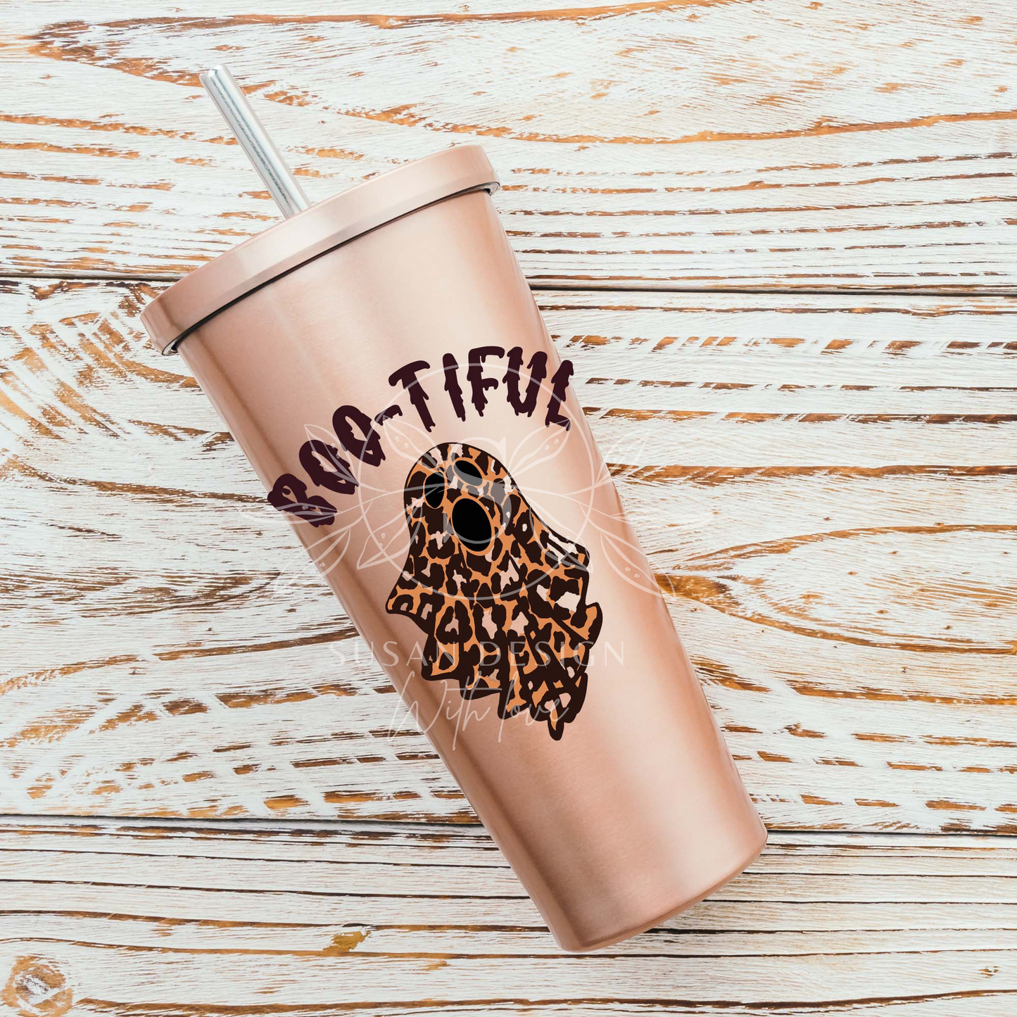 "Boo-tiful" Cute Leopard Ghost SVG, Funny Halloween Design