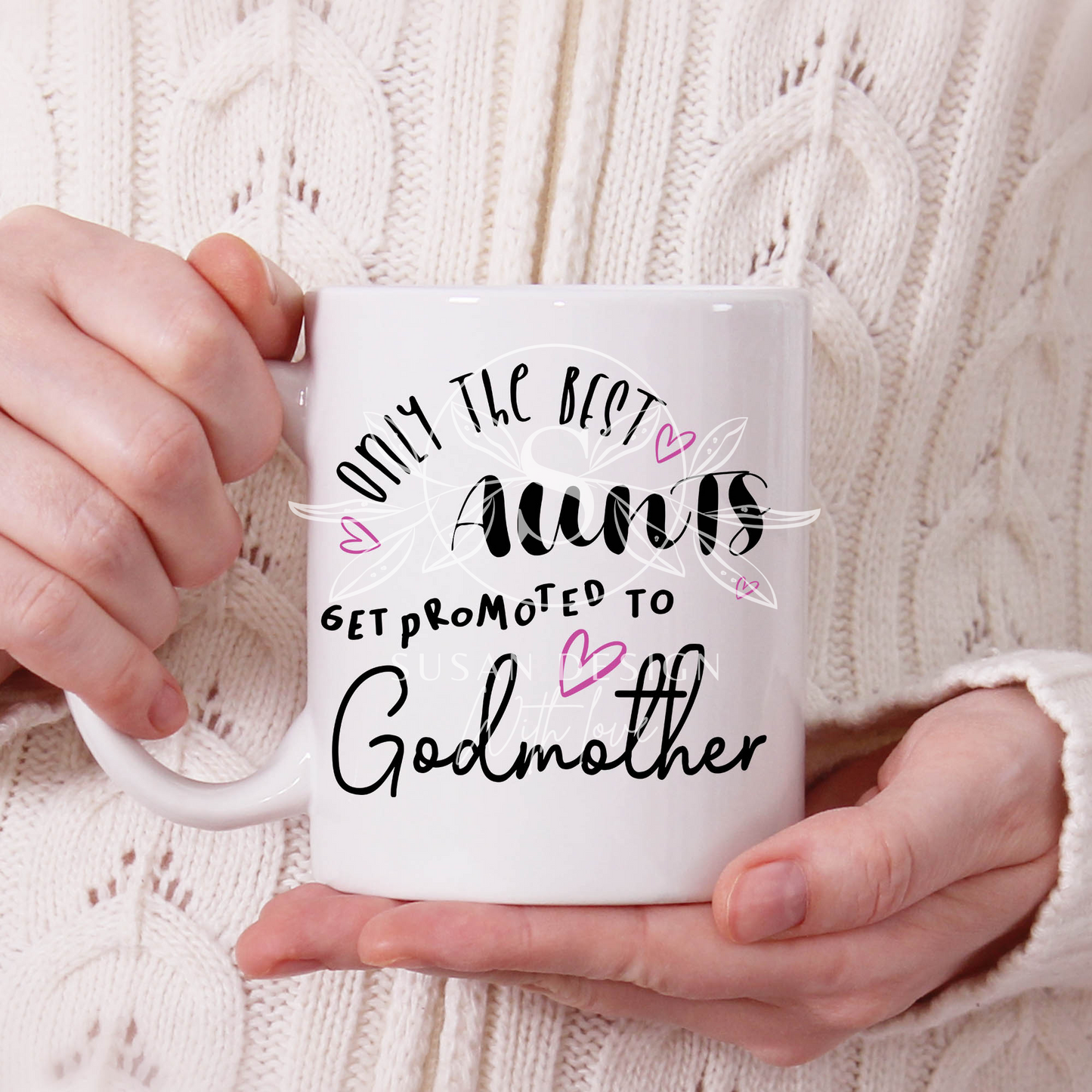 Best aunt Get Promoted to Godmother SVG, Christening SVG