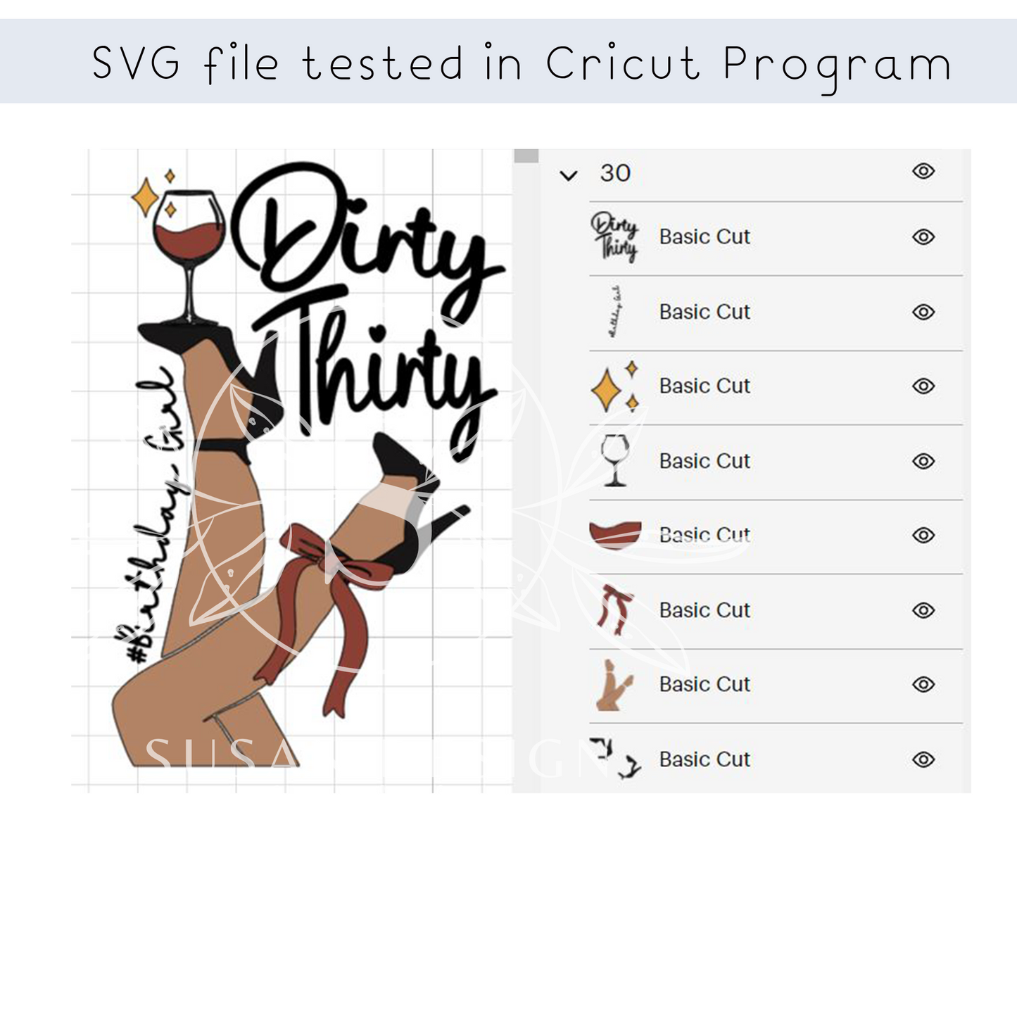 Dirty Thirty, 30 Birthday Girl SVG