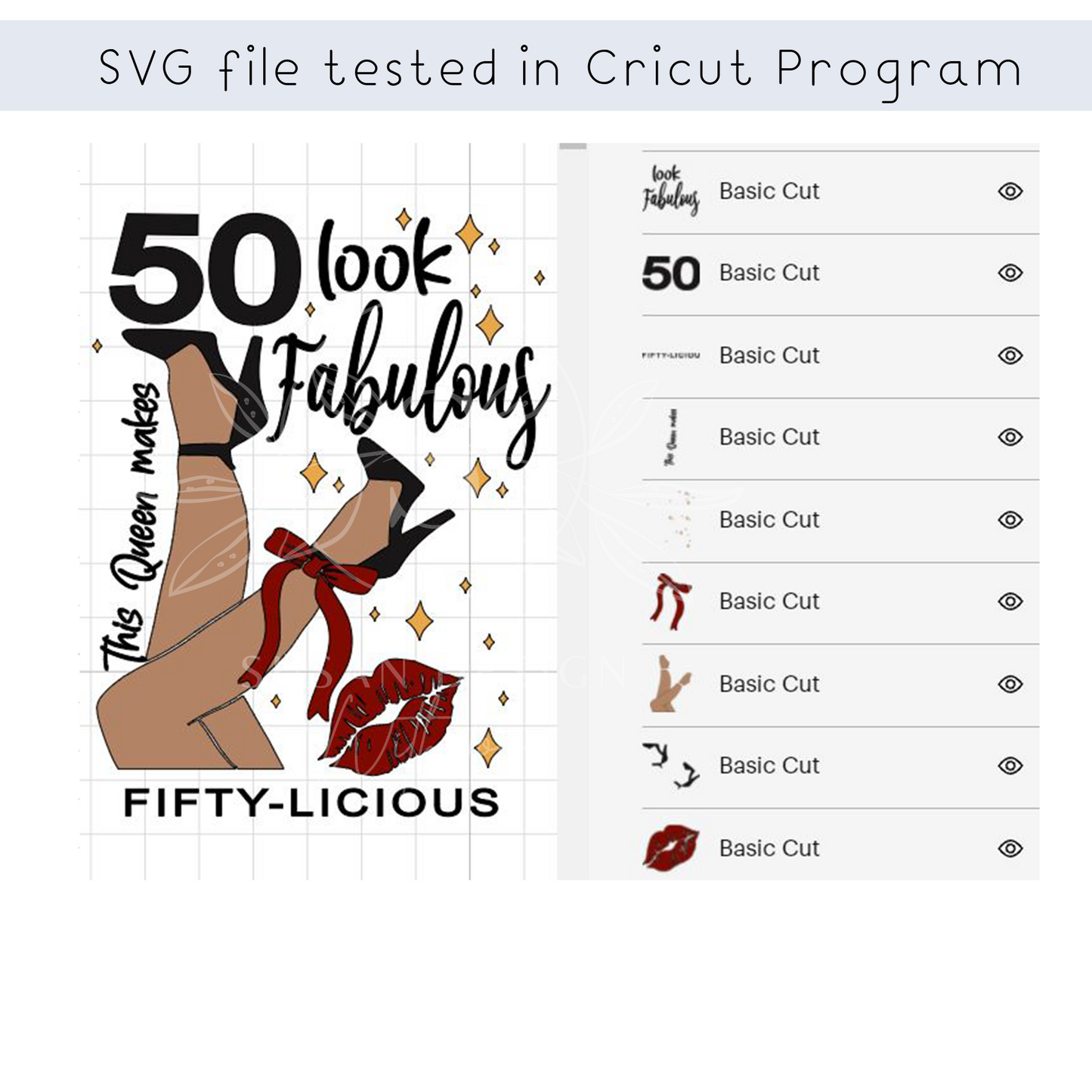 Fifty-licious, Fabulous, 50th Birthday SVG