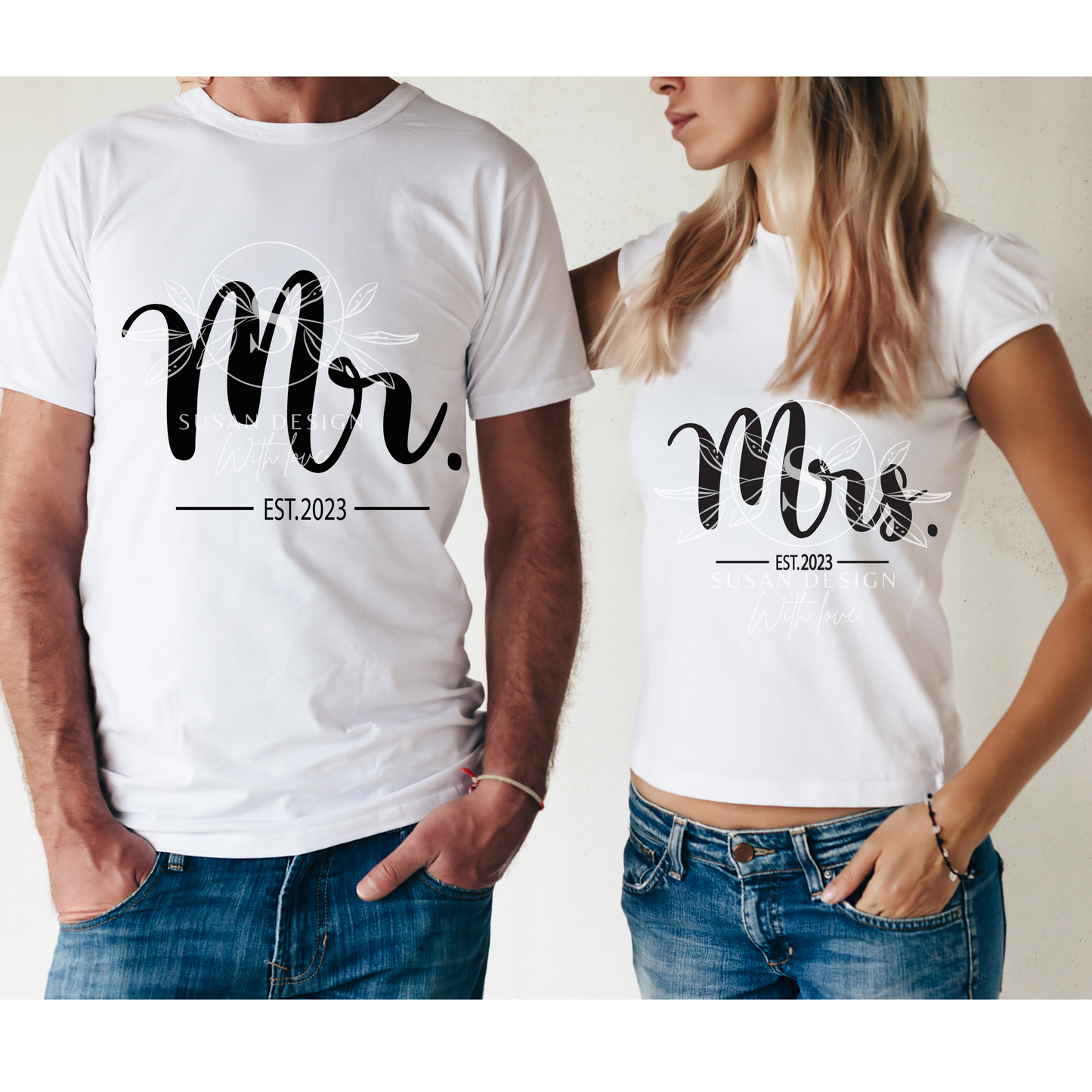 Mr and Mrs Est 2023 svg, bride and groom svg