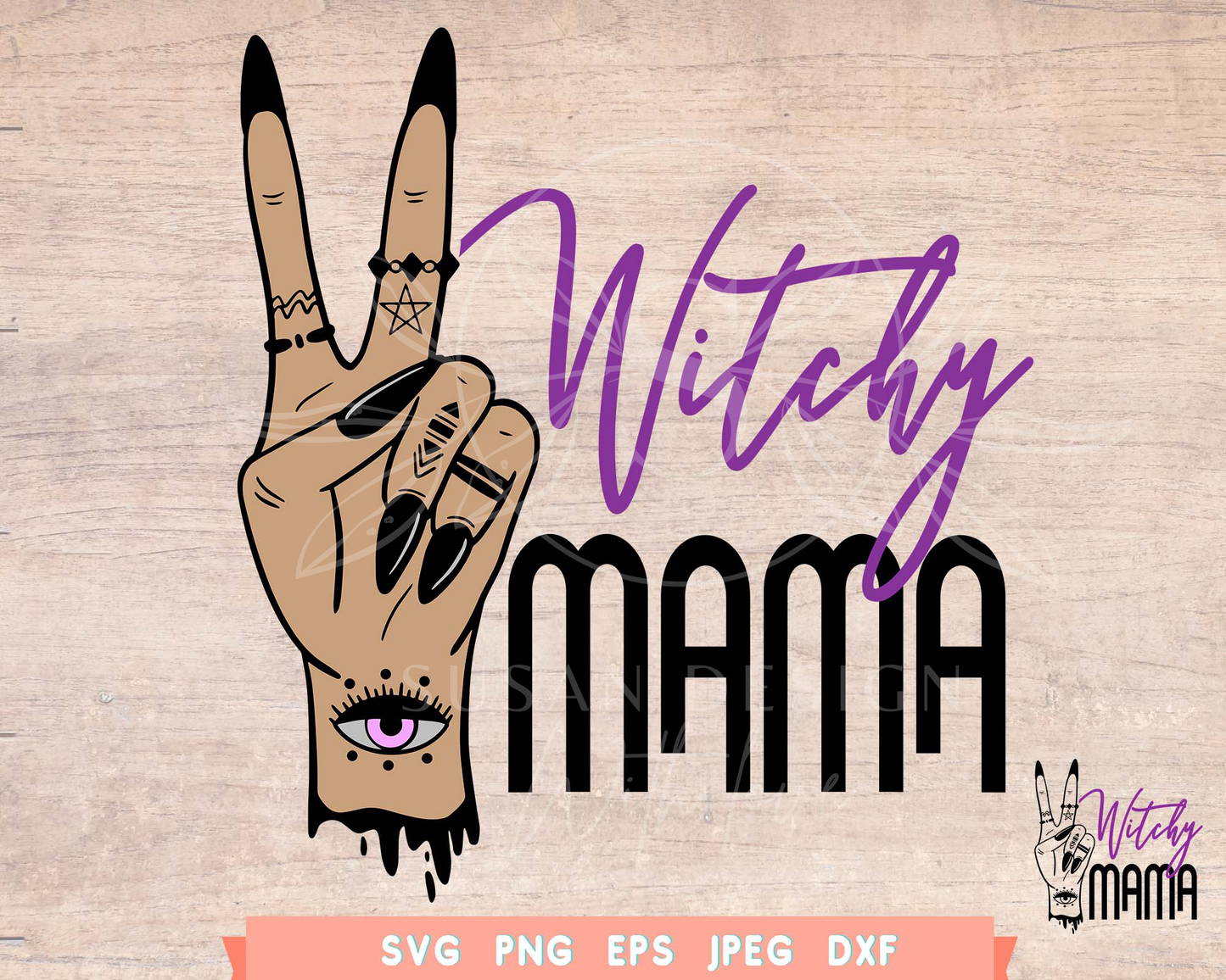 Witchy Mama, Peace, SVG, Halloween Design