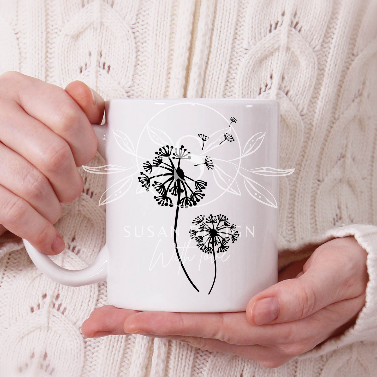 Dandelion plant Outline SVG