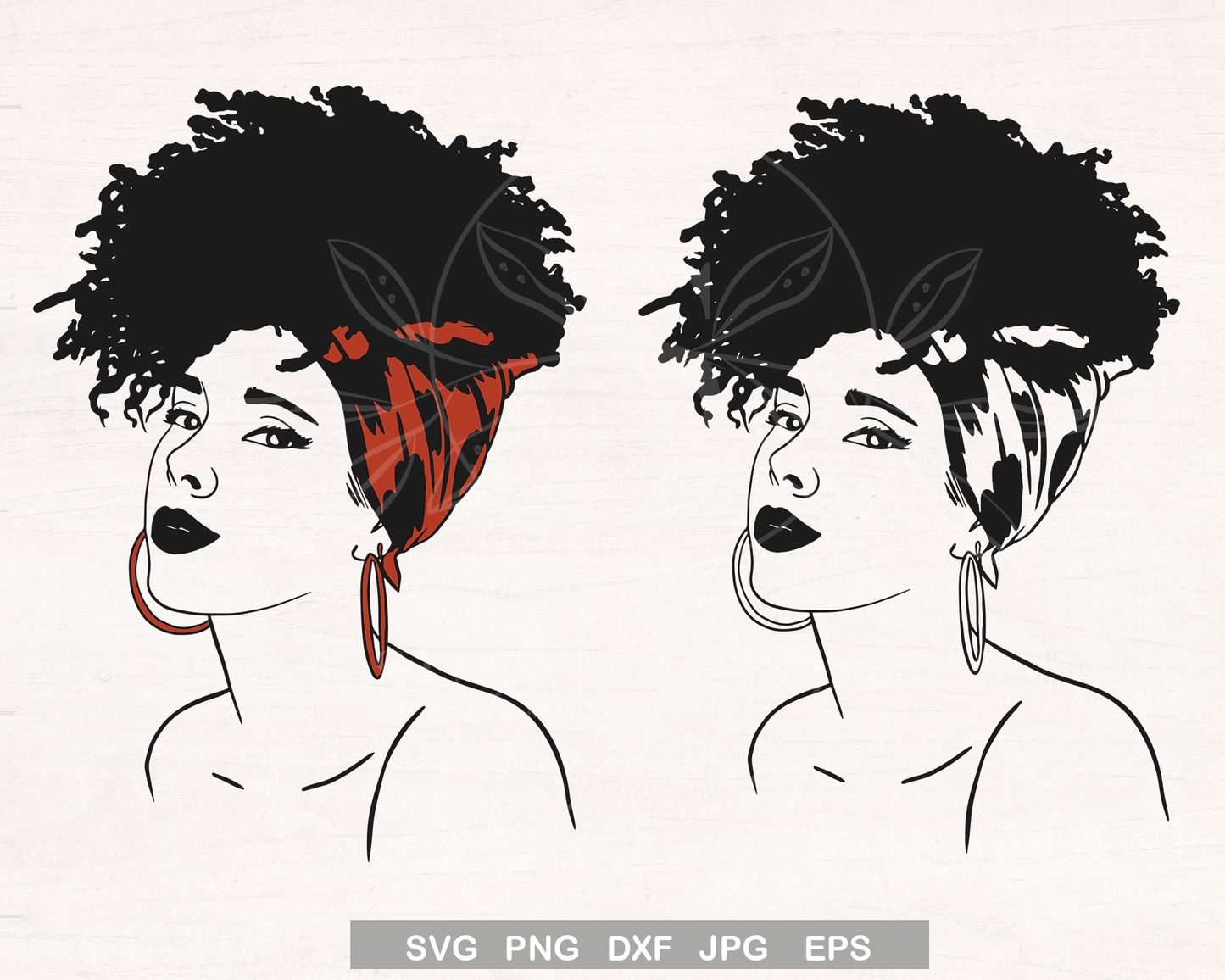 Fashioned Black Woman with Headwrap SVG design for African Melanin Popping