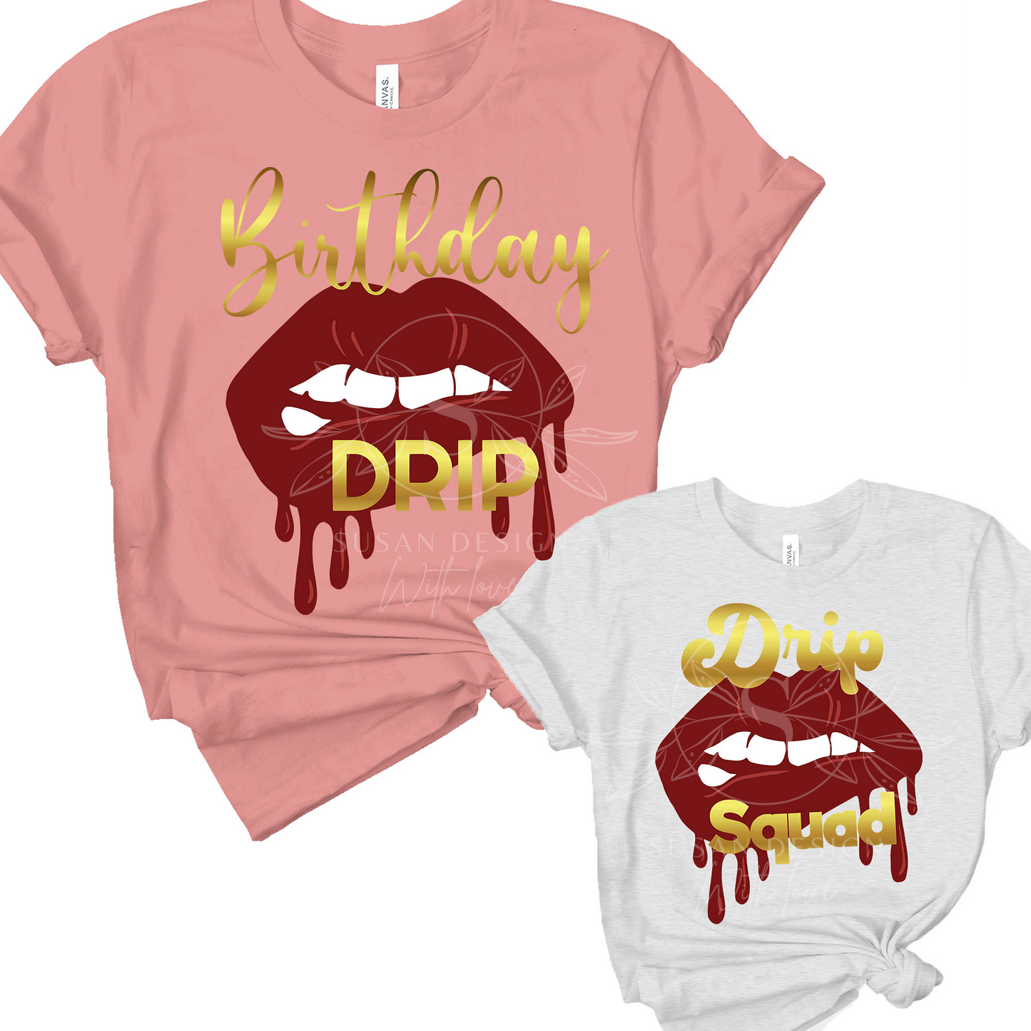 Birthday Drip, Drip Squad lip bite SVG