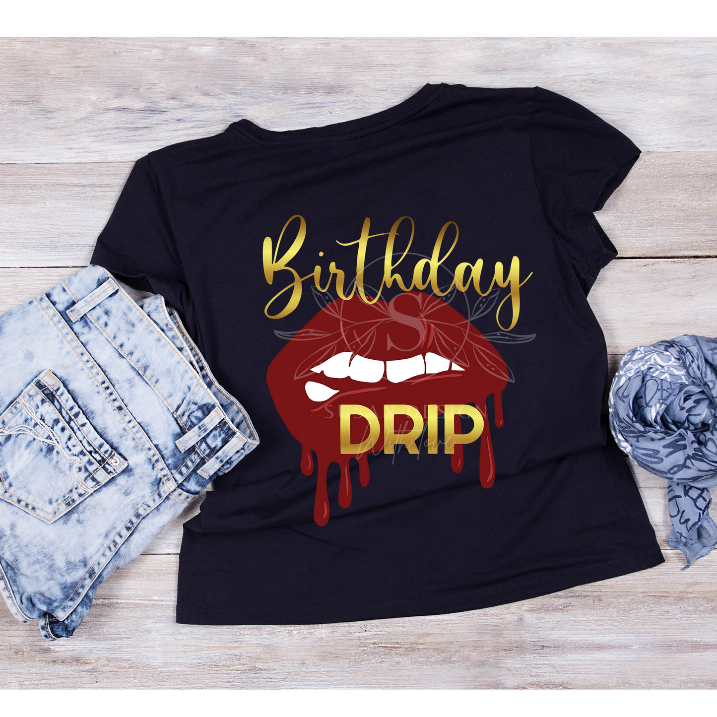Birthday Drip, Drip Squad lip bite SVG