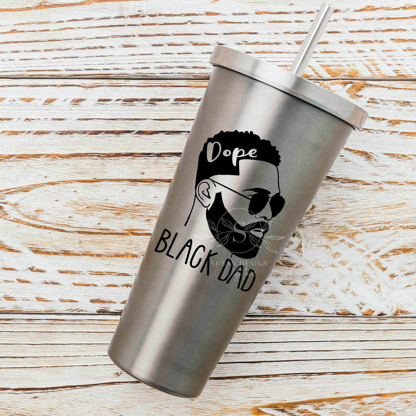 Dope Black Dad with Beard snd Sunglass SVG PNG tumbler sublimation, Black Fathers day